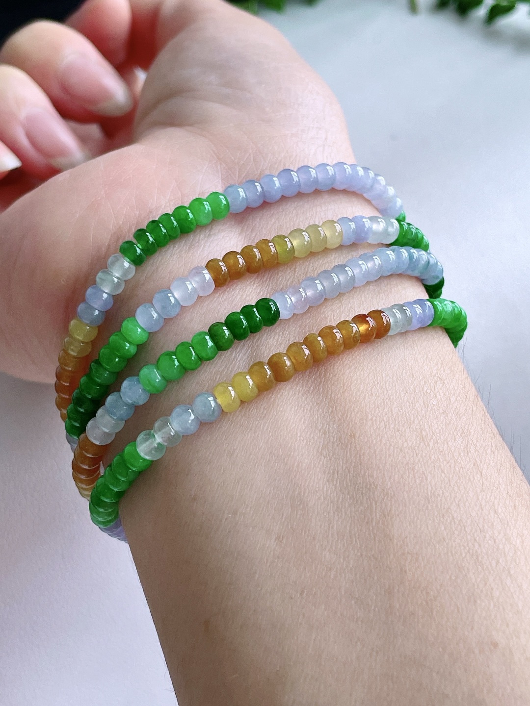 珠子，冰多宝珠链圆珠珠子算盘珠珠链，缅料，性比高，尺寸4.1-2.8mm，35cm，26克