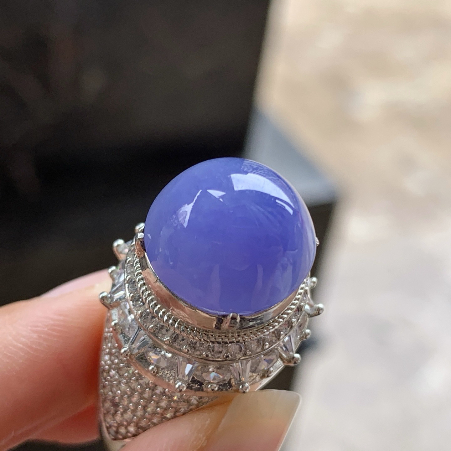 紫罗兰戒面^_^颜色鲜艳 饱满  铜托