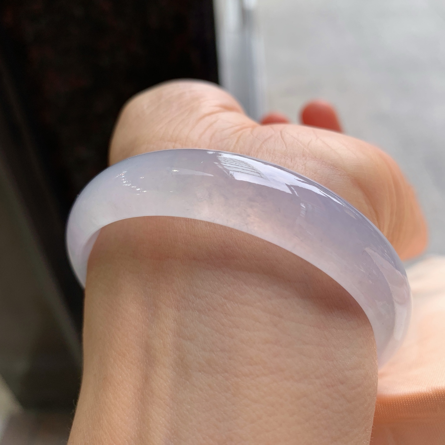 正圈冰镯，无裂，尺寸：58/14/6.5，冰润