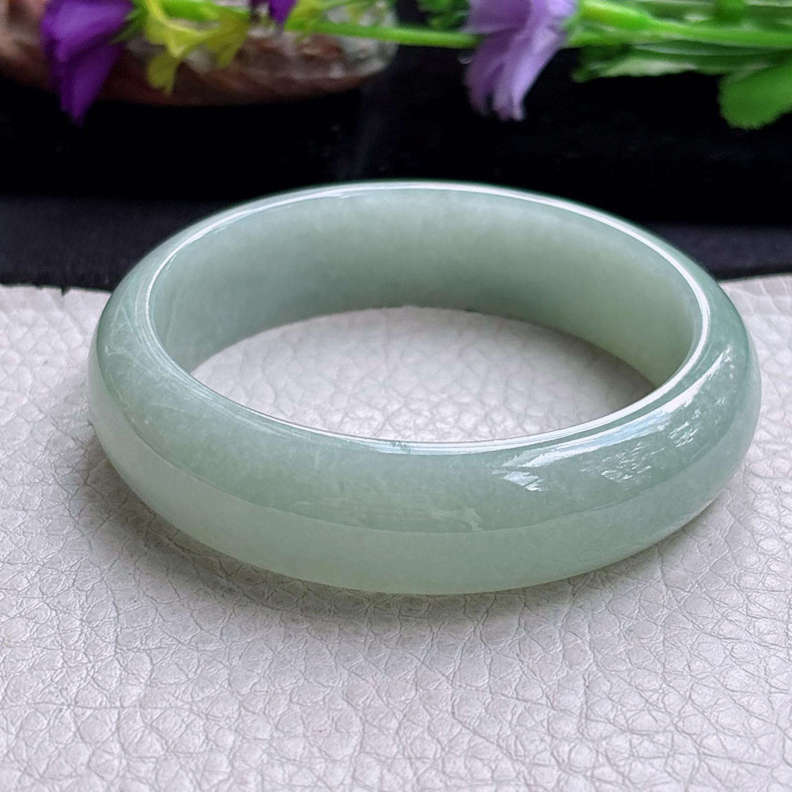 js实拍55.8*15.8*7.5轮胎镯 缅甸翡翠a货手镯满绿正圈大气玉镯子