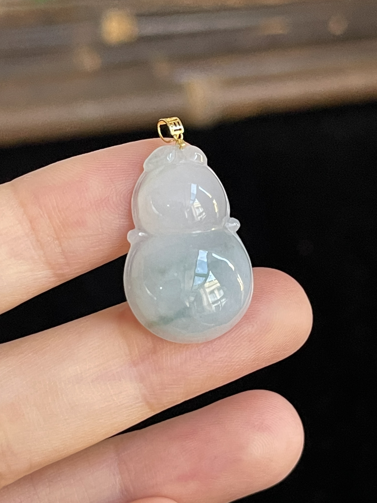 翡翠葫芦，印记：G18K