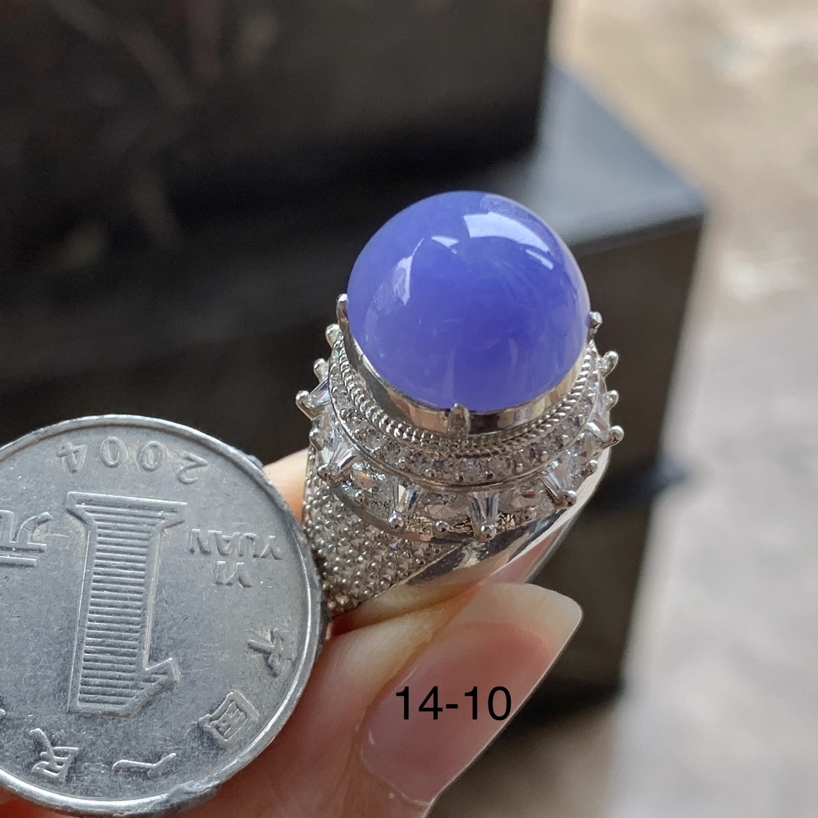 紫罗兰戒面^_^颜色鲜艳 饱满  铜托