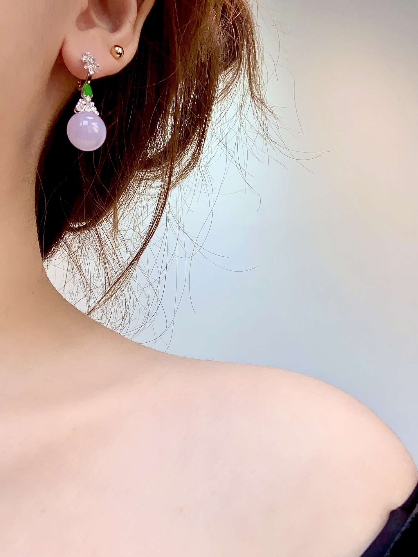 ️冰紫珠珠耳坠，紫气东来，贵气又婉约，戴上提气质，低调又有辨识度：36.11，无裂