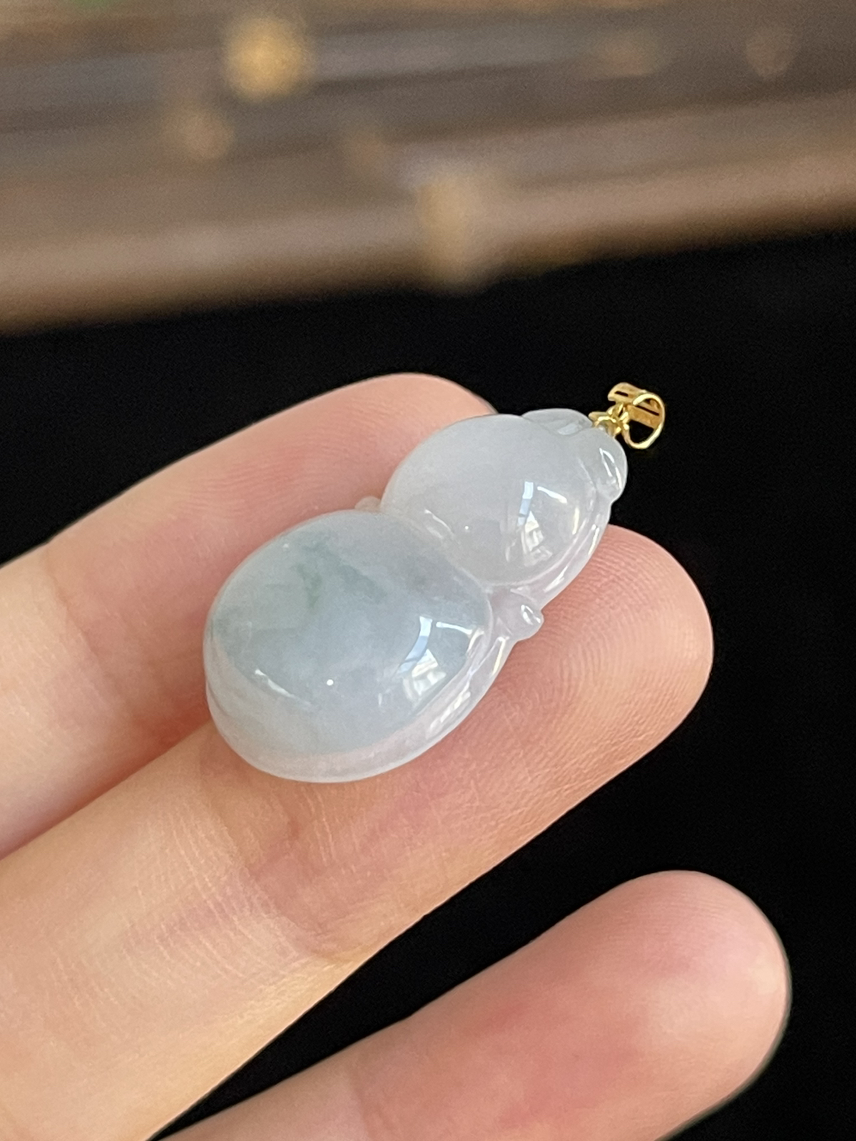 翡翠葫芦，印记：G18K