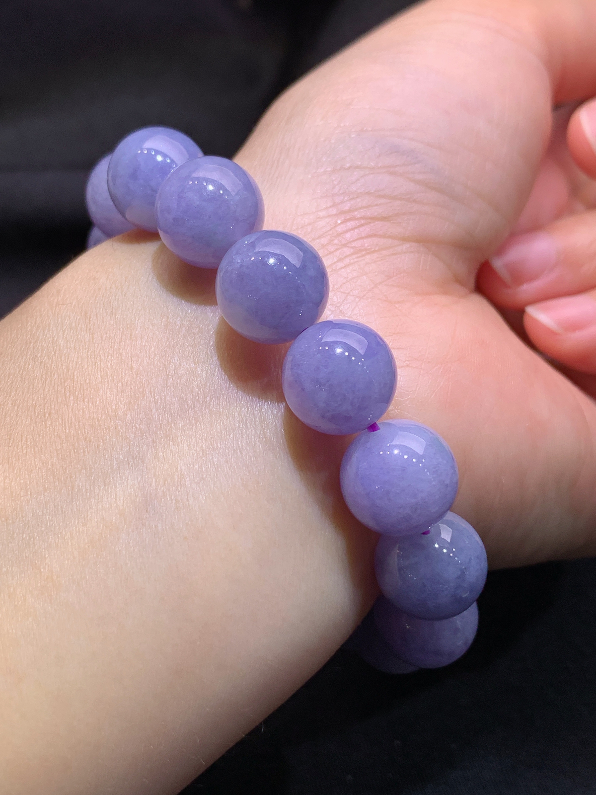 紫罗兰圆珠手串，手链，冰润鲜艳，玉质细腻，种水足，Be 直径12