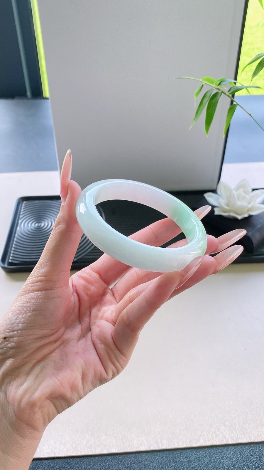 【白底青手镯胚】