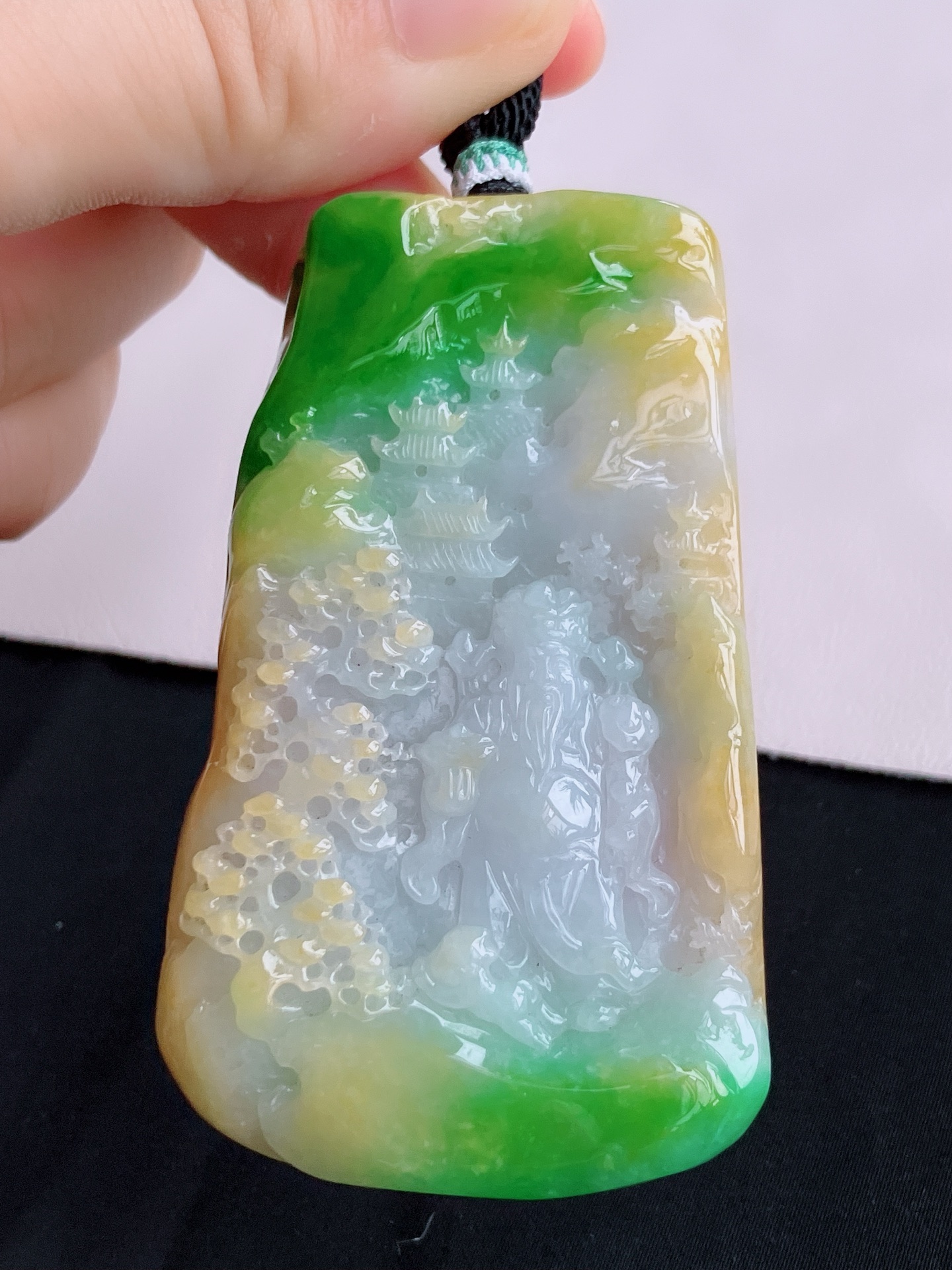 ️，三彩财神到，饱满大气，尺寸69.6/43/15，自然光实拍