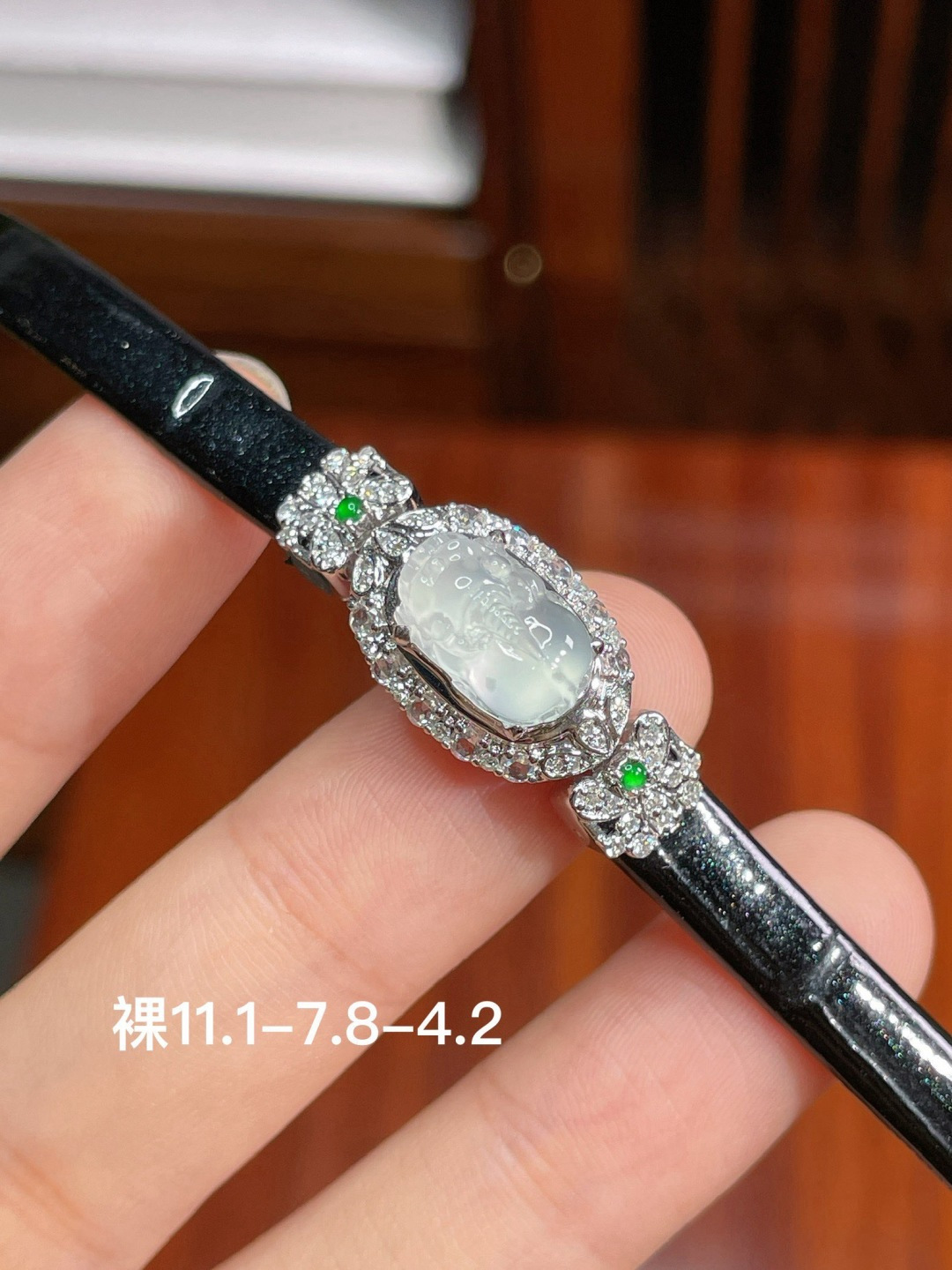 高冰貔貅手链，，18k金镶嵌，强烈推荐，11.1/7.8/4.2