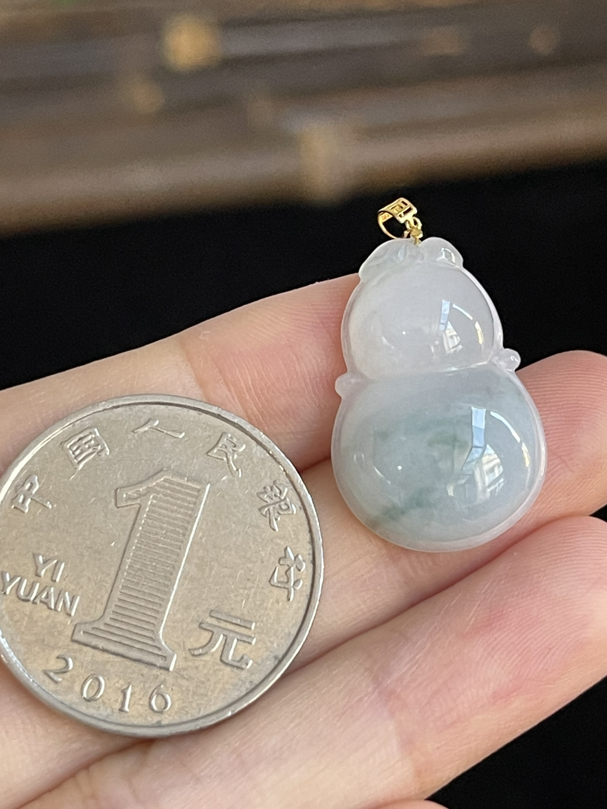 翡翠葫芦，印记：G18K