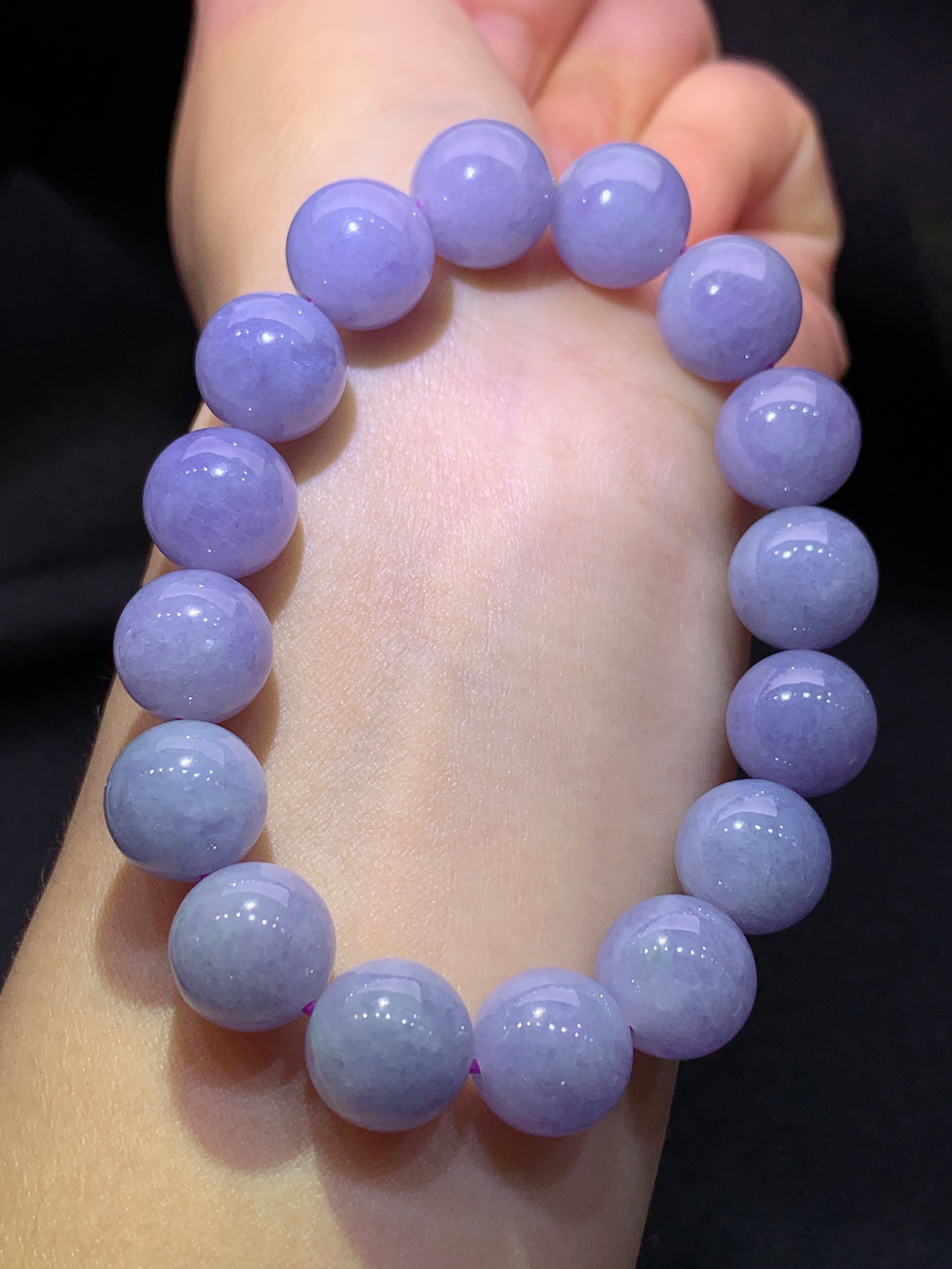 紫罗兰圆珠手串，手链，冰润鲜艳，玉质细腻，种水足，Be 直径12