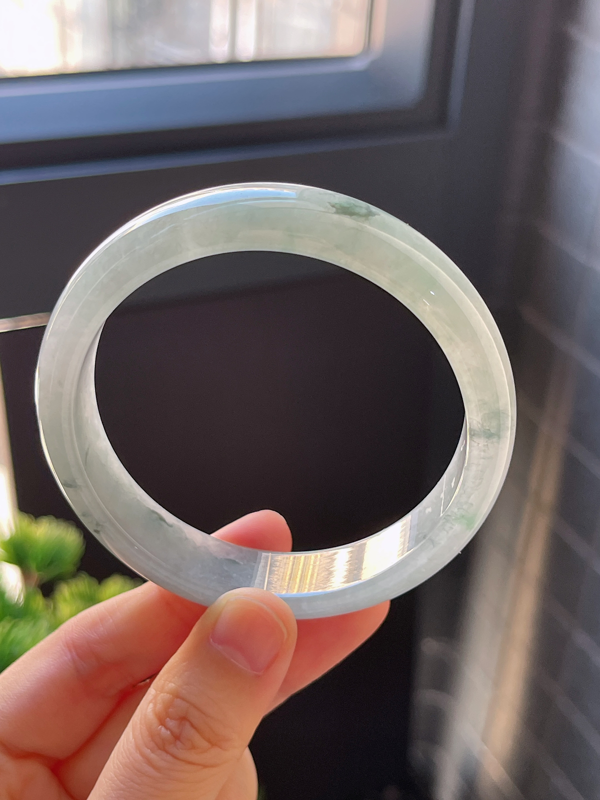 正圈57.8圈口，翡翠糯化种飘花手镯