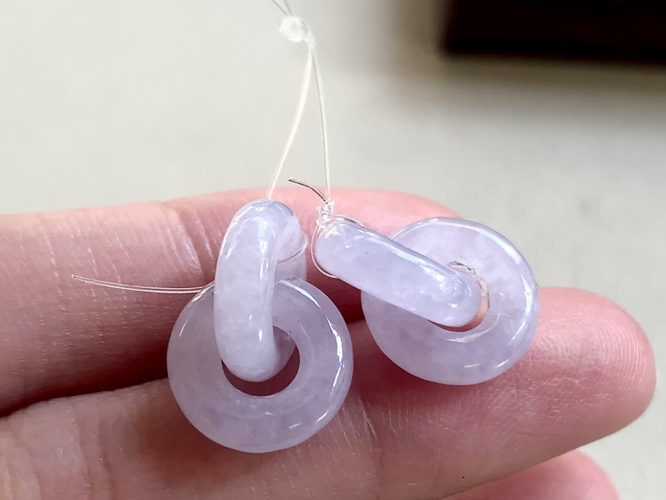 ️ 冰紫环环相扣一对，尺寸17×12.6×3.7/17×12.3×3.8