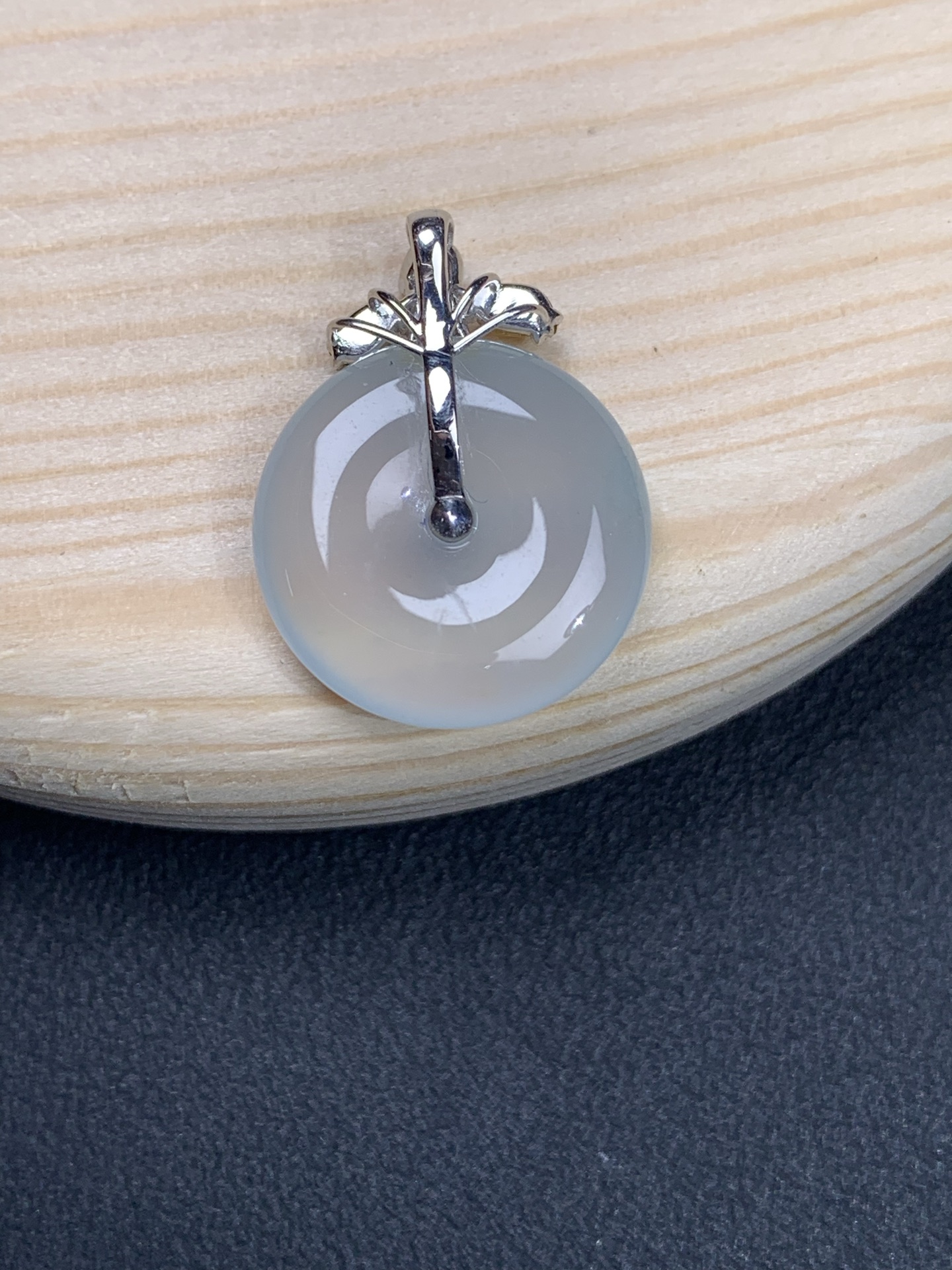 18k金镶嵌冰起光平安扣吊坠22.5/17/4.6