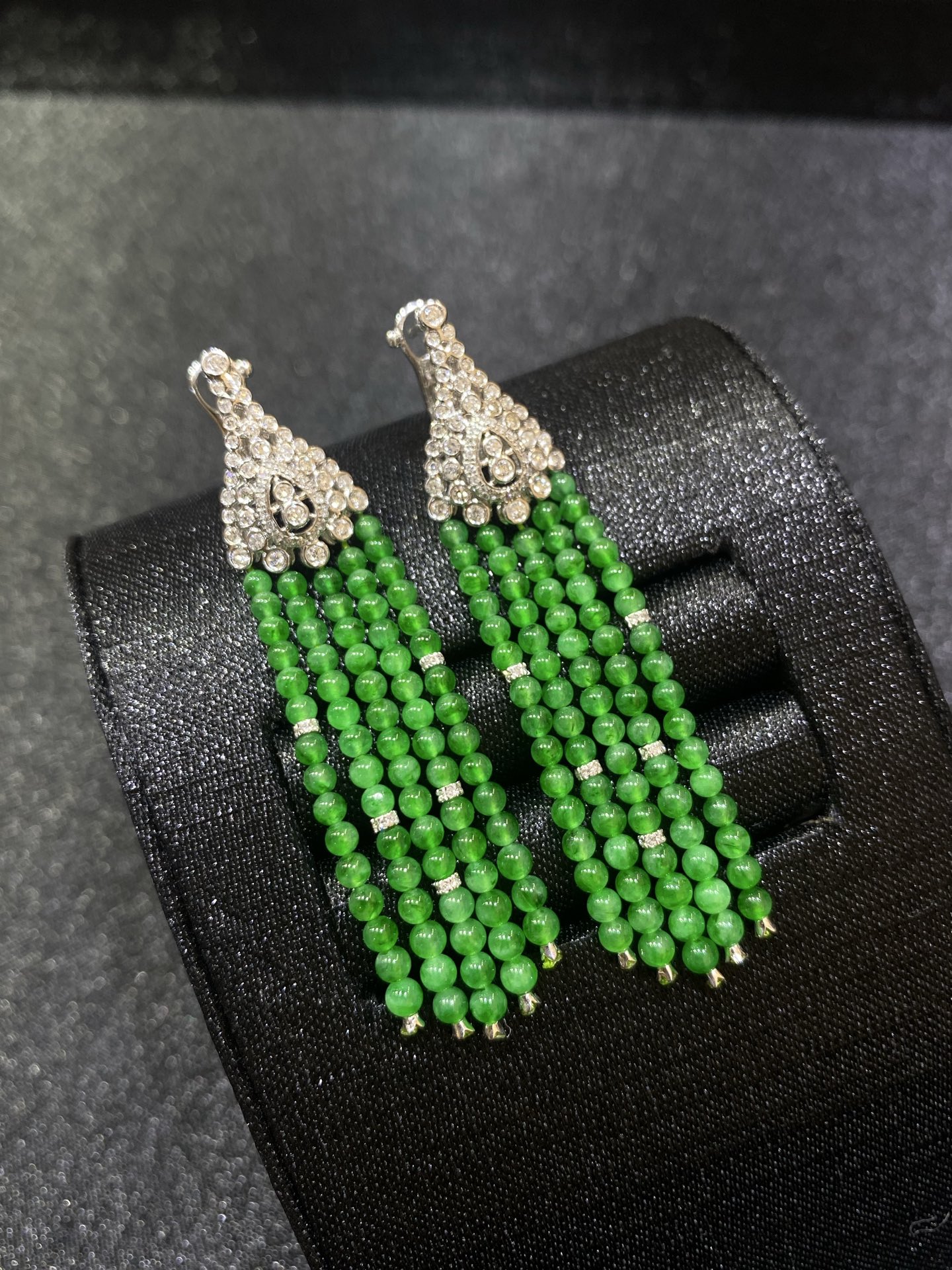 20260428（四）,18K辣绿小米珠耳坠,整体55.3/11.4/2.2