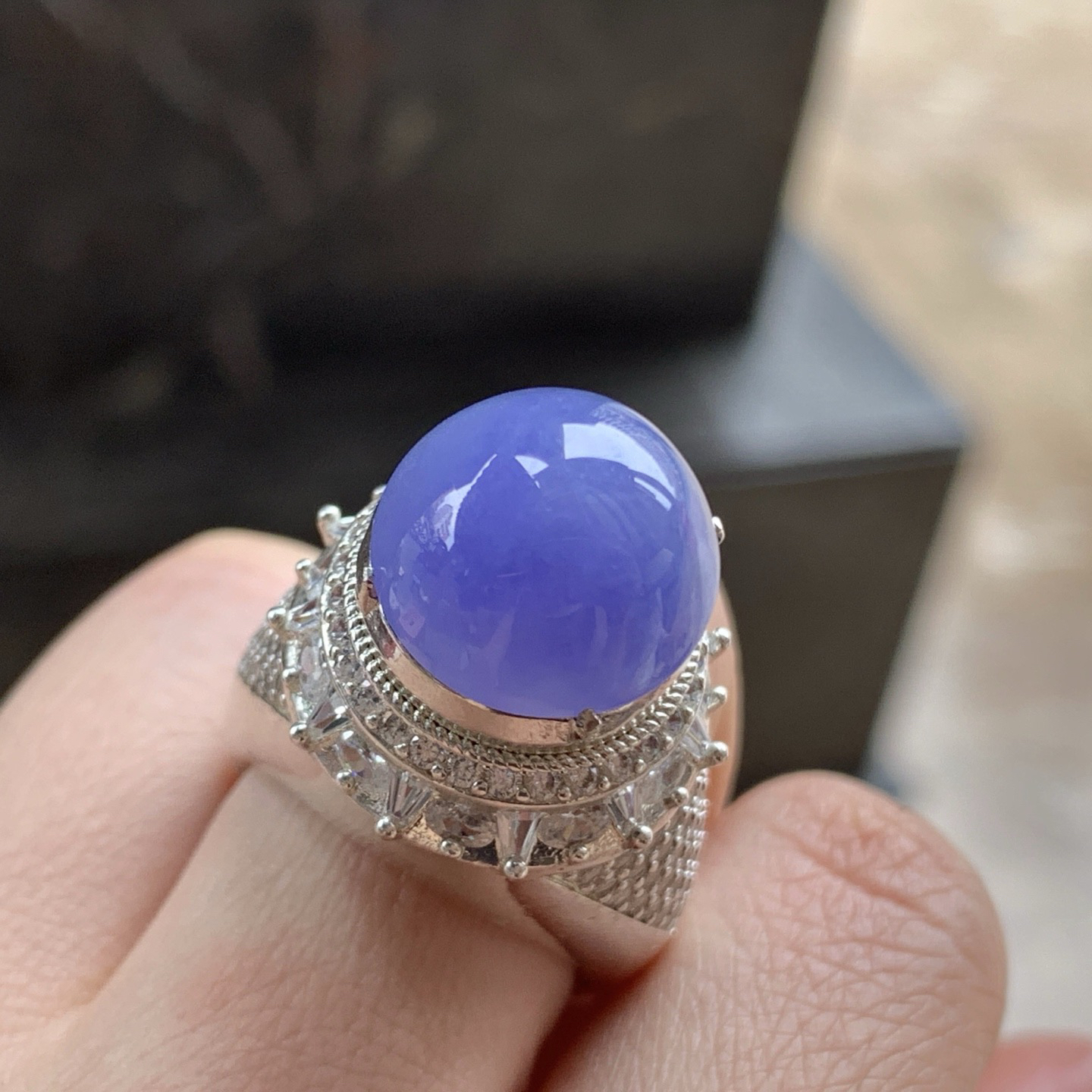 紫罗兰戒面^_^颜色鲜艳 饱满  铜托