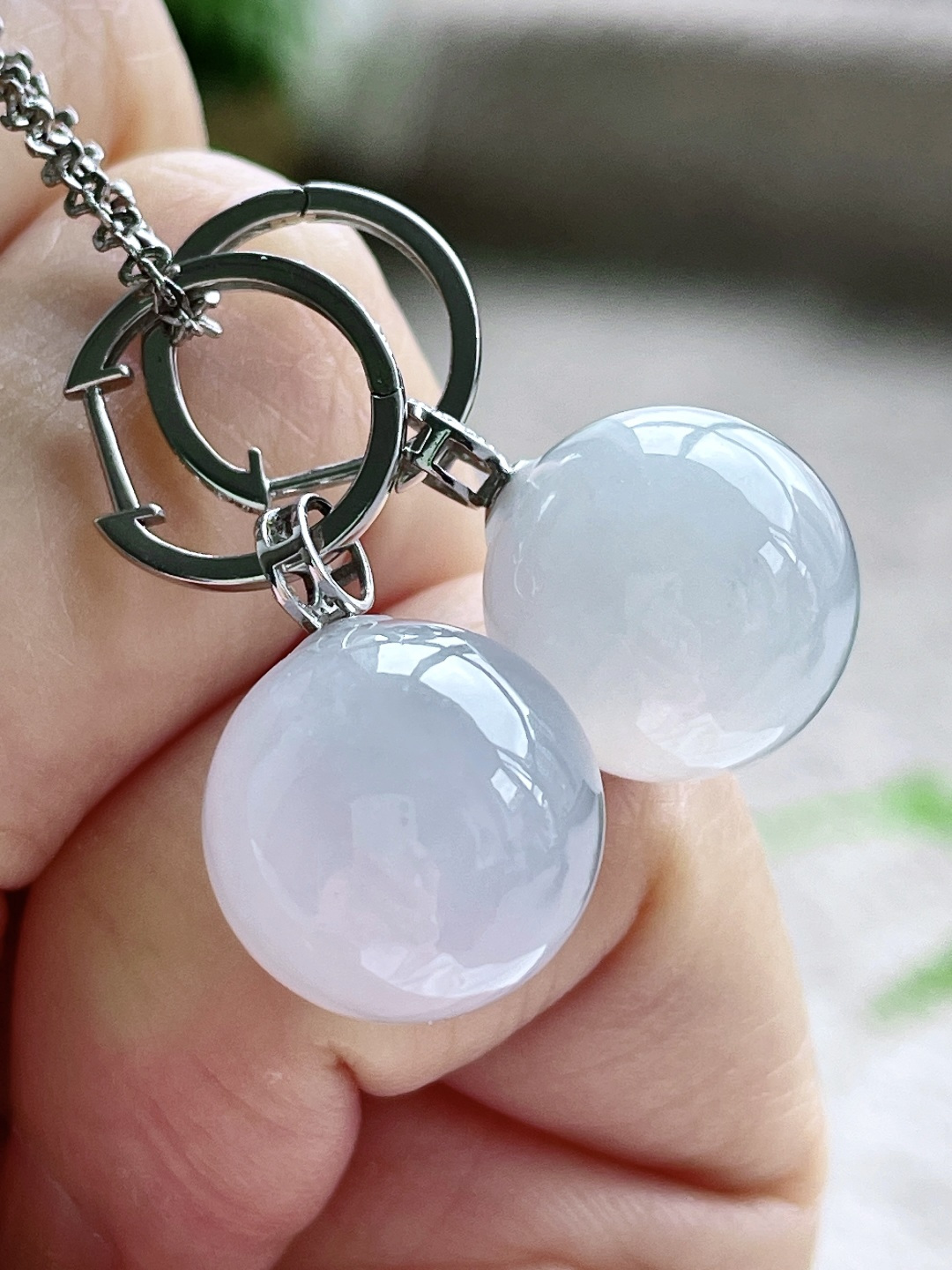 冰珠子圆珠珠子单珠耳坠，18k金镶嵌，无裂，性比高27.4，裸石13.3，重量9.8克