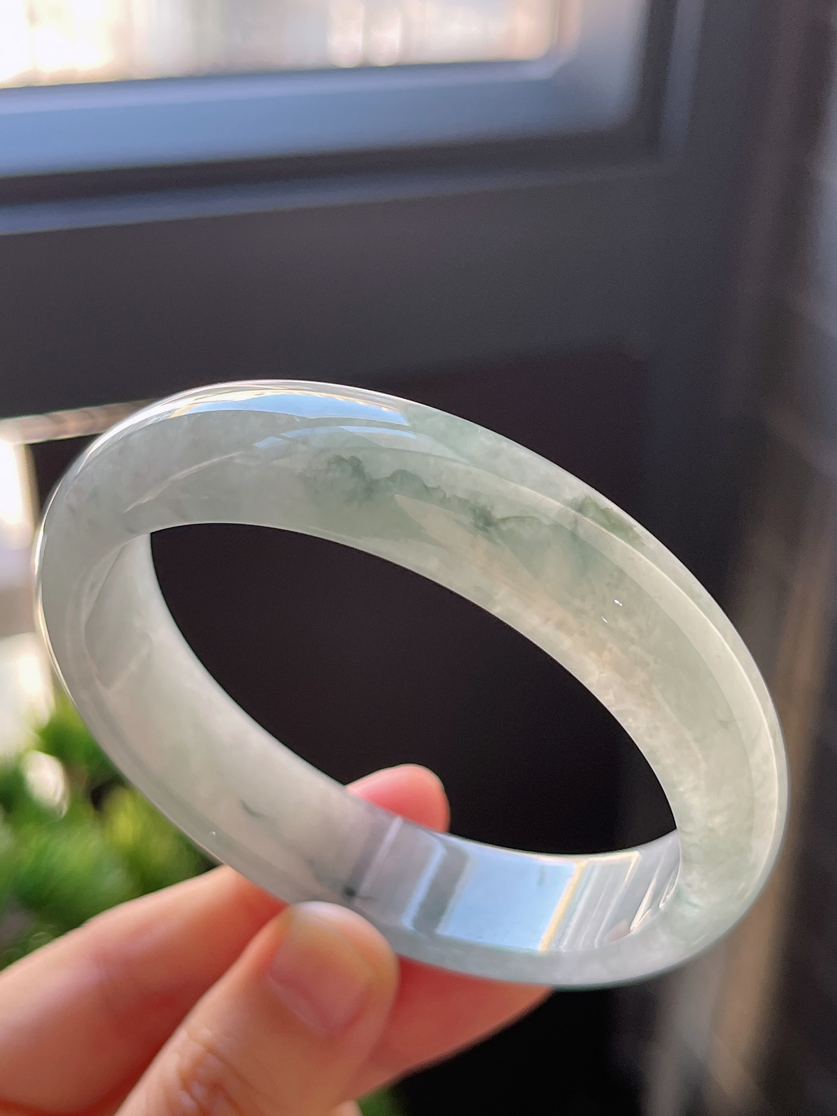 正圈57.8圈口，翡翠糯化种飘花手镯