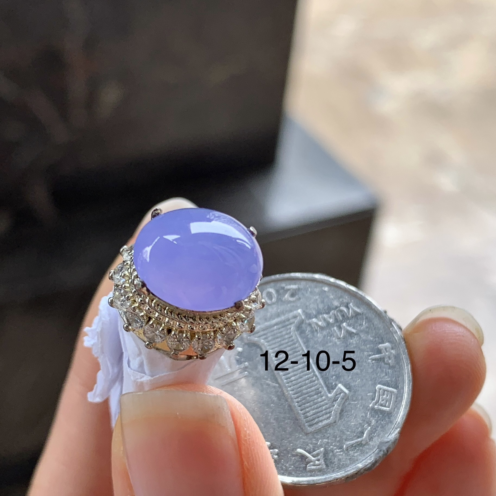 冰紫戒面^_^颜色好看