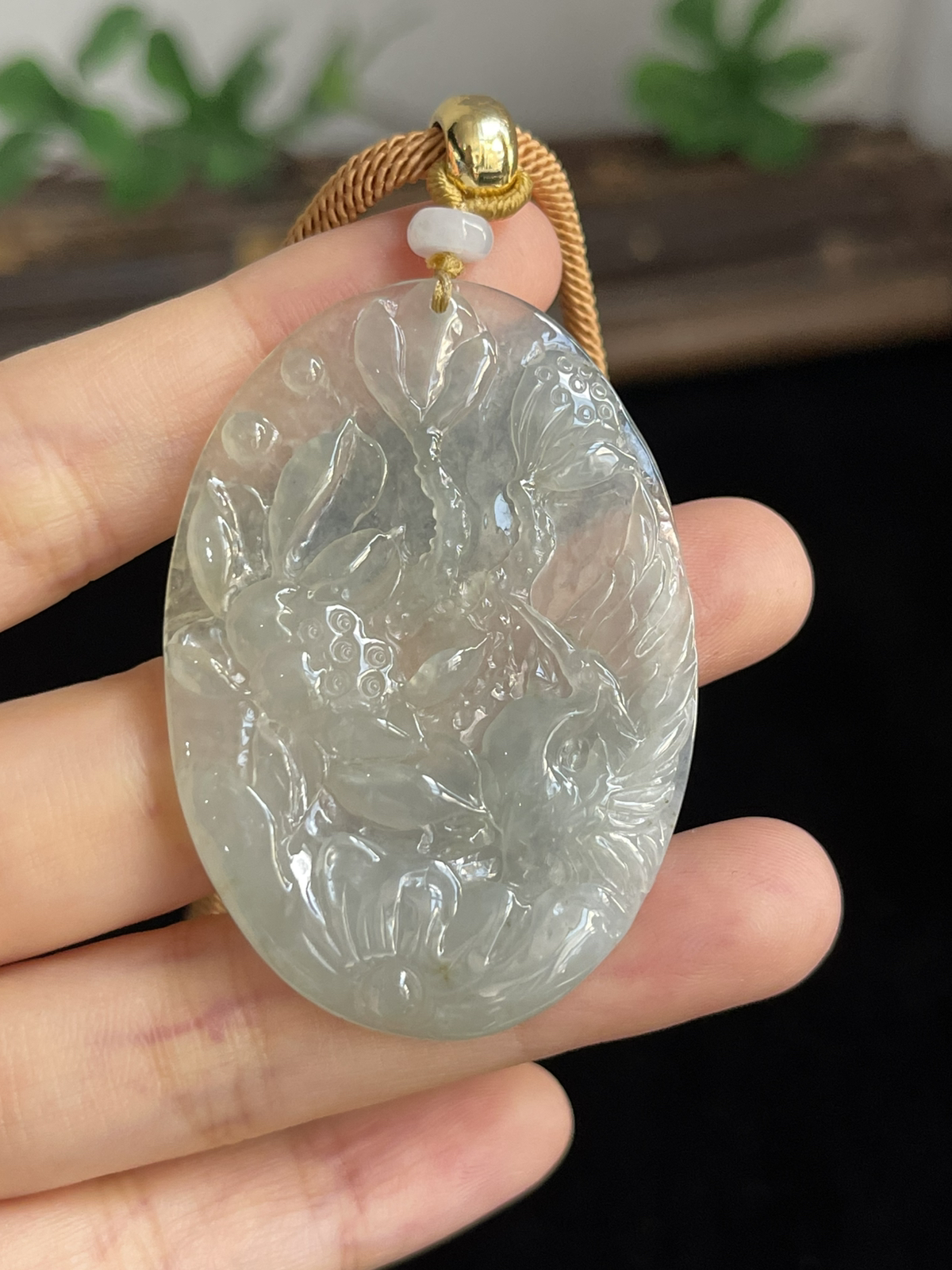 翡翠花件，配珠未测