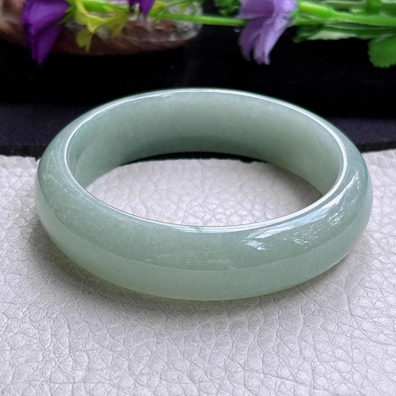 js实拍55.8*15.8*7.5轮胎镯 缅甸翡翠a货手镯满绿正圈大气玉镯子