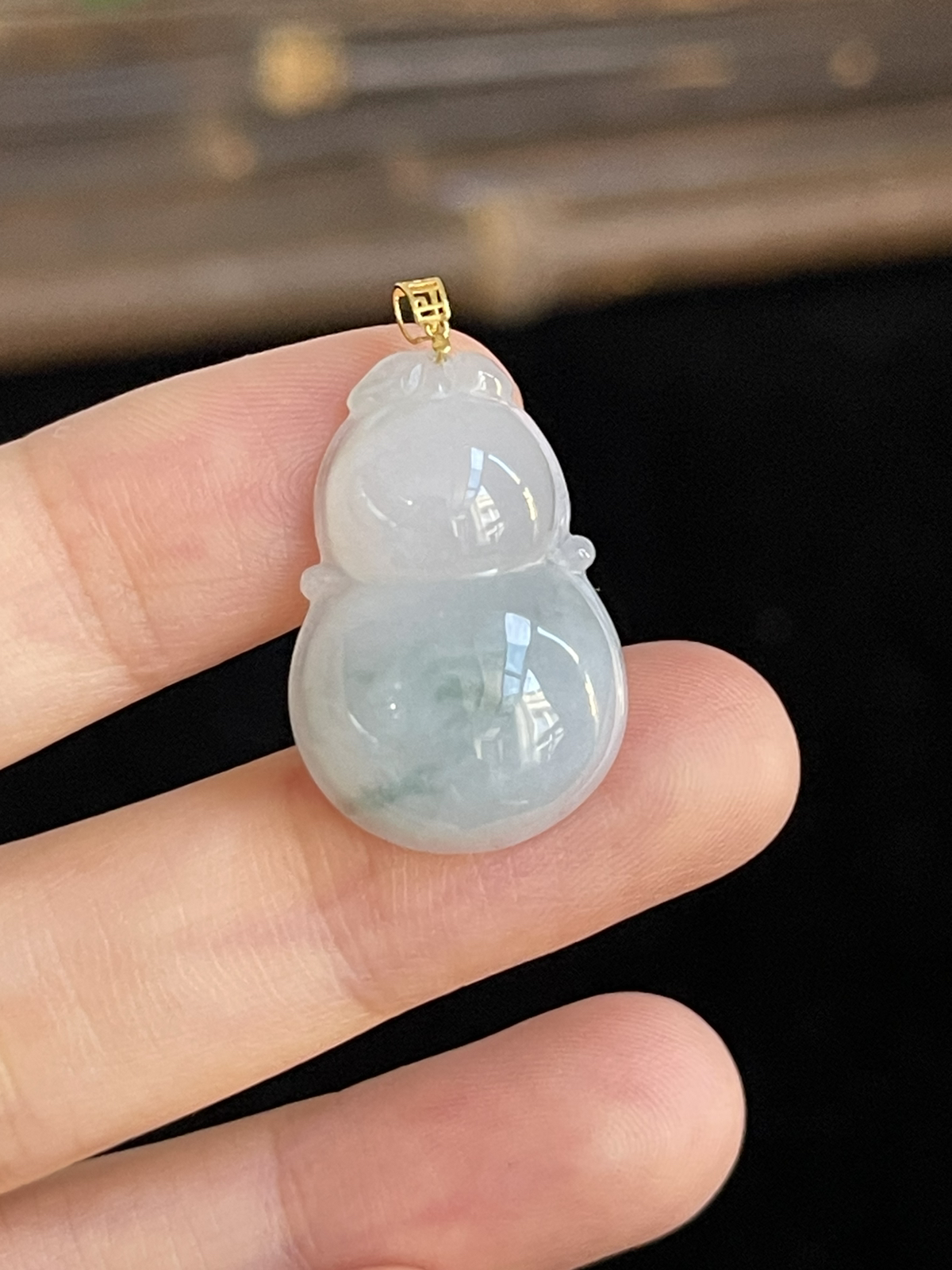 翡翠葫芦，印记：G18K