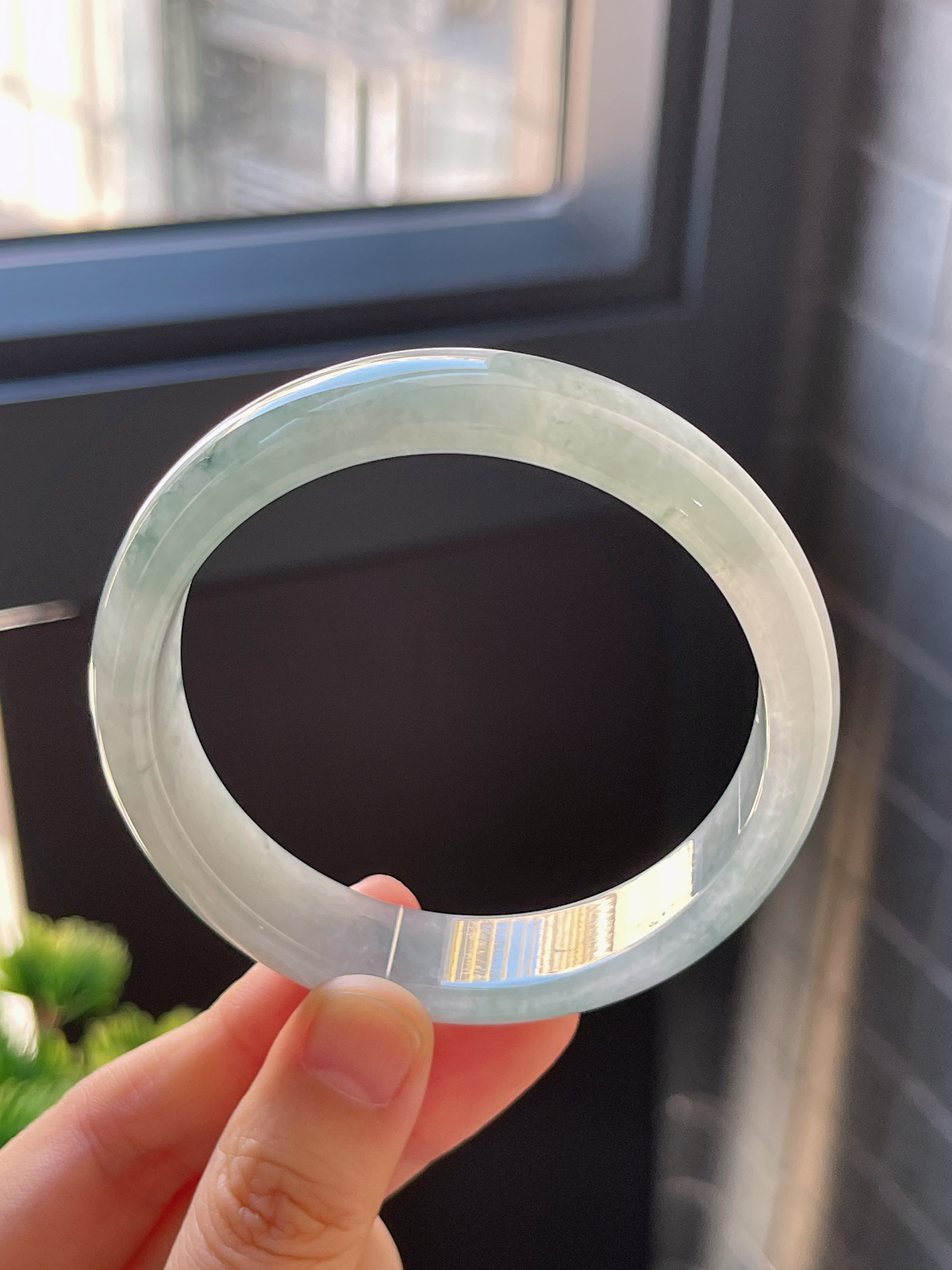 正圈57.8圈口，翡翠糯化种飘花手镯