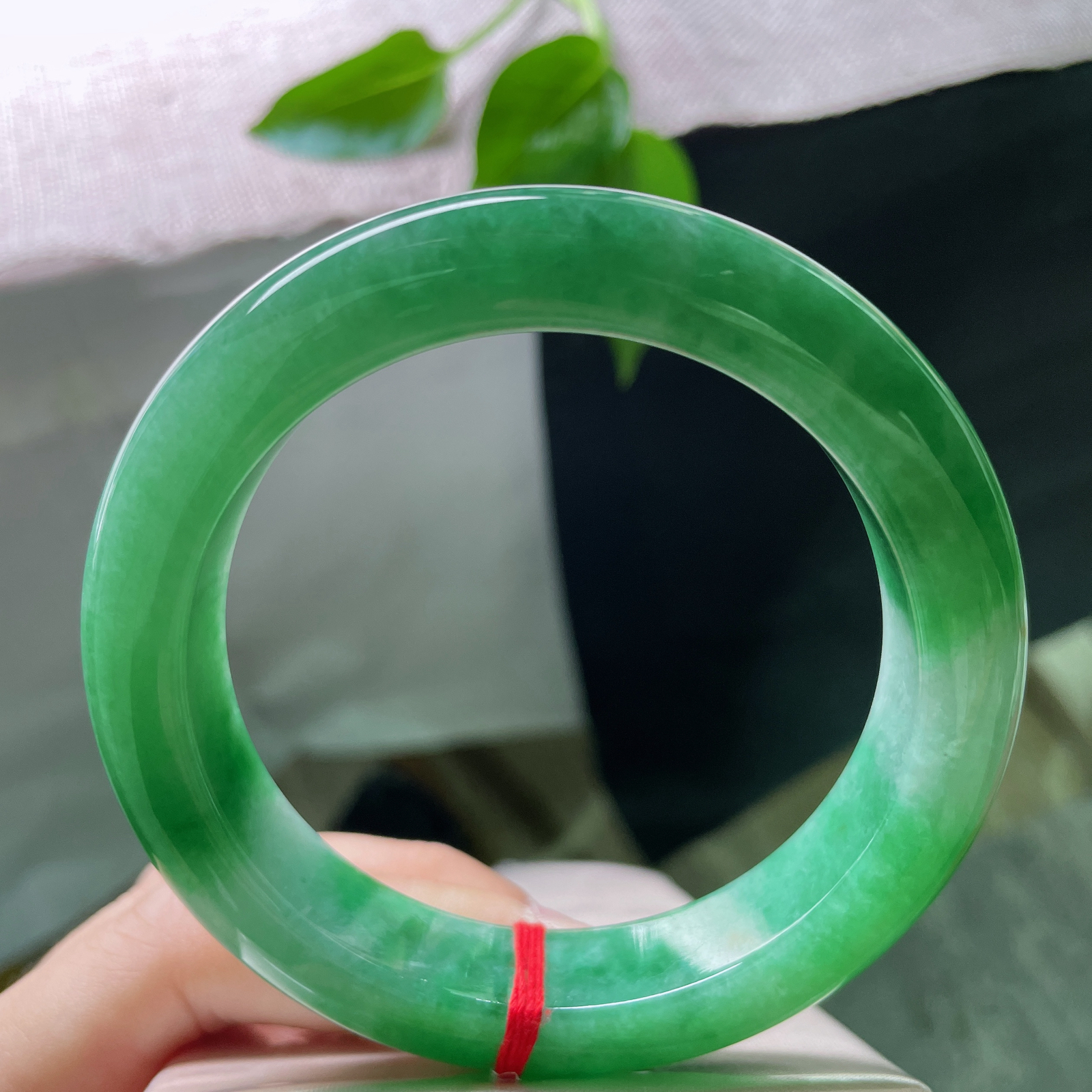 61.1/13.8/10.5，满绿正圈，大圈口，如深潭碧波，静水深流。洒金招财进宝。皮纹，ss49959a..