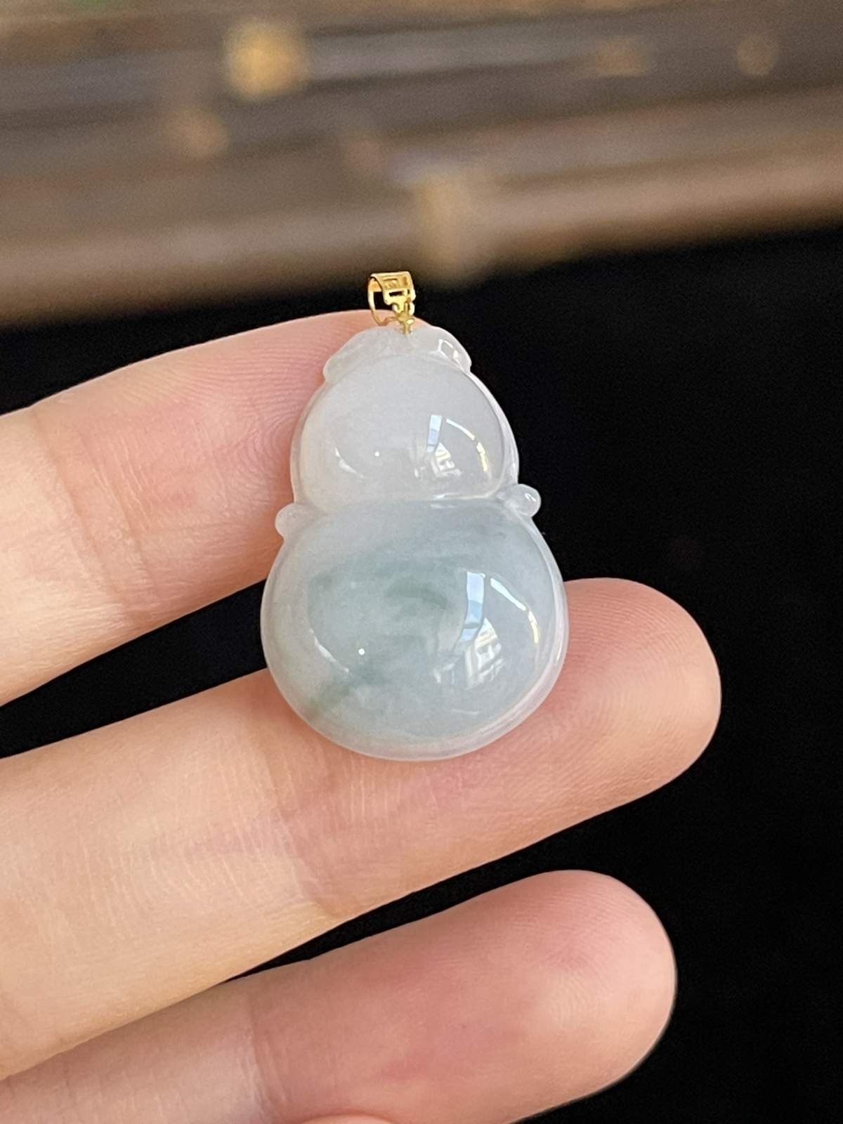 翡翠葫芦，印记：G18K