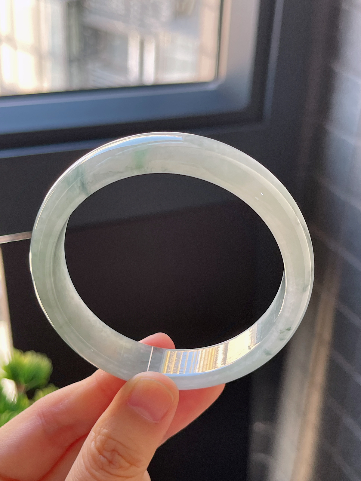 正圈57.8圈口，翡翠糯化种飘花手镯