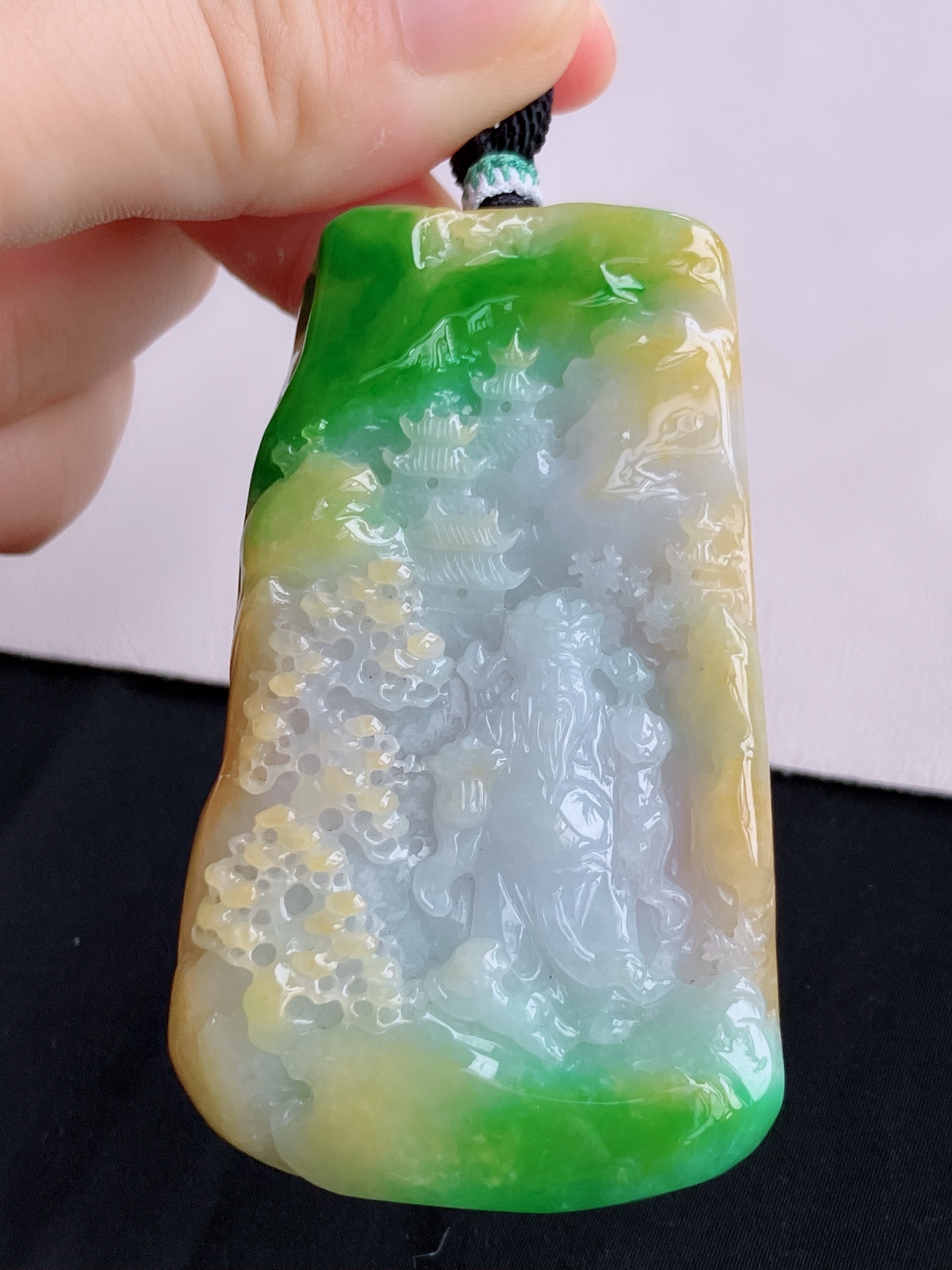 ️，三彩财神到，饱满大气，尺寸69.6/43/15，自然光实拍