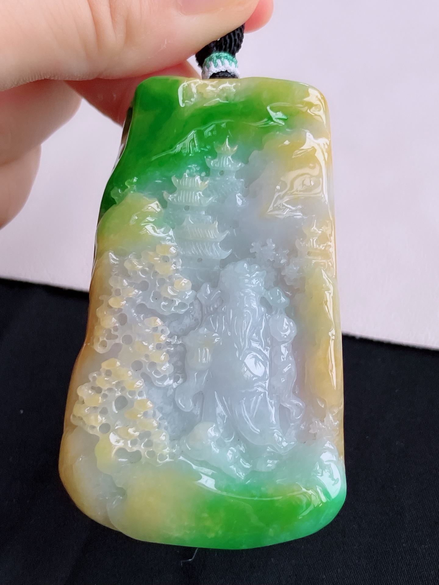 ️，三彩财神到，饱满大气，尺寸69.6/43/15，自然光实拍