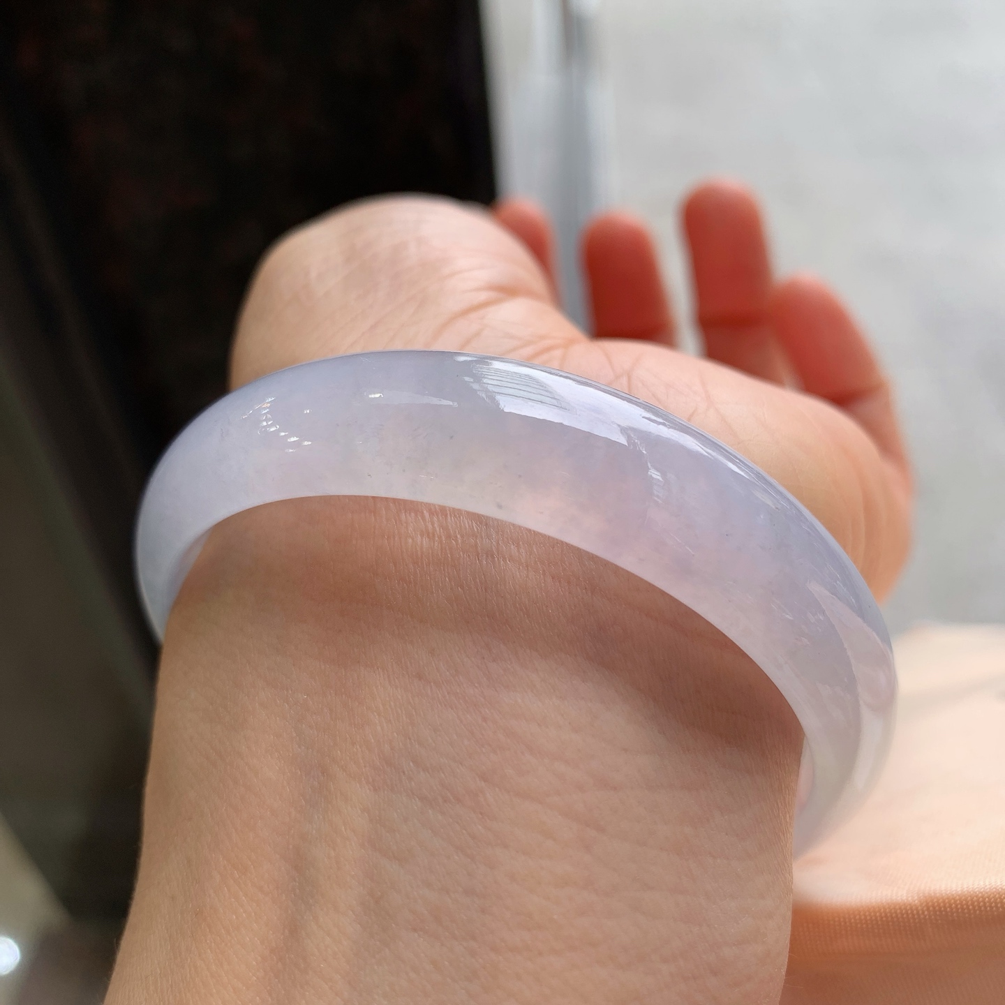 正圈冰镯，无裂，尺寸：58/14/6.5，冰润