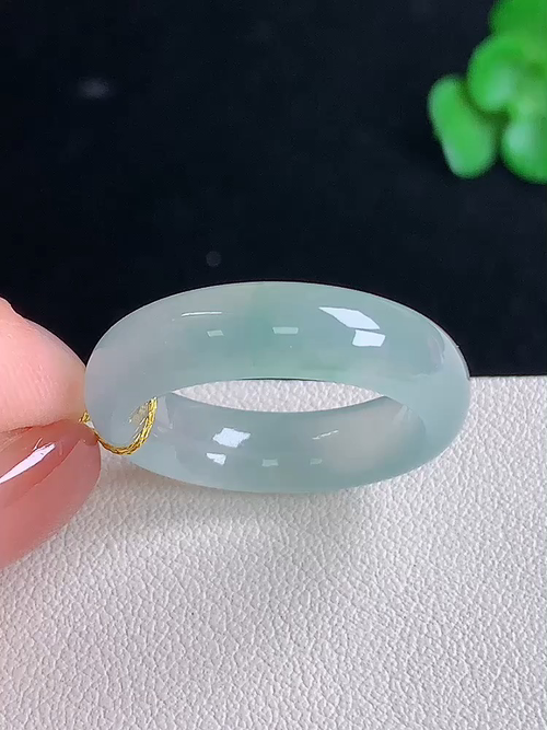  ，冰飘花指环，无裂，尺寸17.1/5.8/3.8，14.5号，№;y281044 25