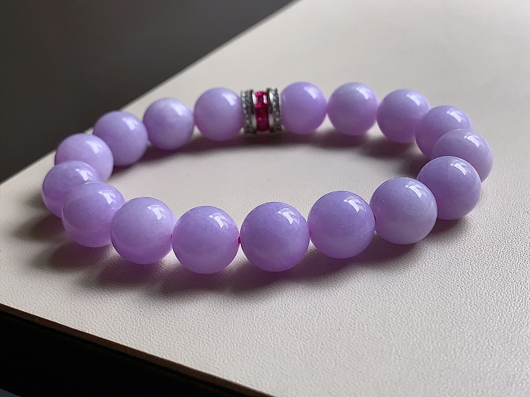 ️ 粉紫手串，紫色浓郁迷人，底子细腻，尺寸11.7