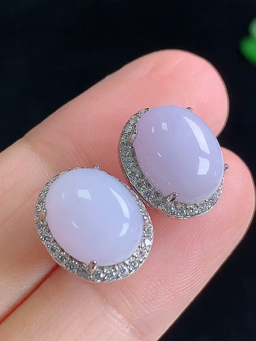 耳钉，银925，淡紫色，无裂，尺寸11.3/8.7/4.9，编号y28 24/4