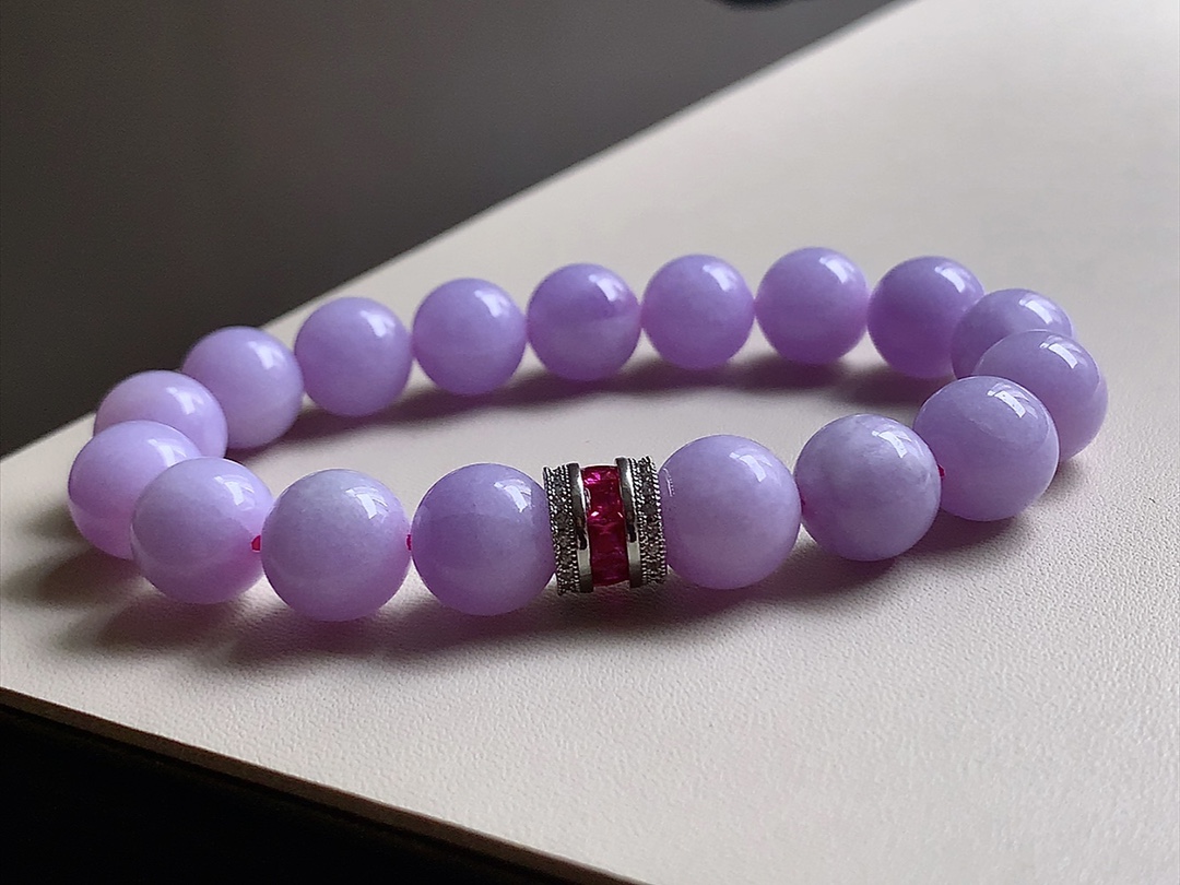 ️ 粉紫手串，紫色浓郁迷人，底子细腻，尺寸11.7