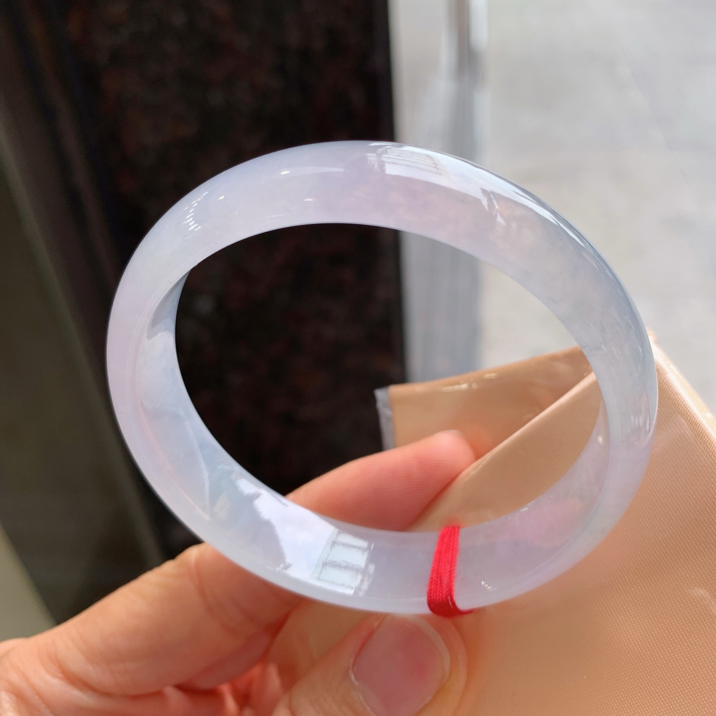 正圈冰镯，无裂，尺寸：58/14/6.5，冰润