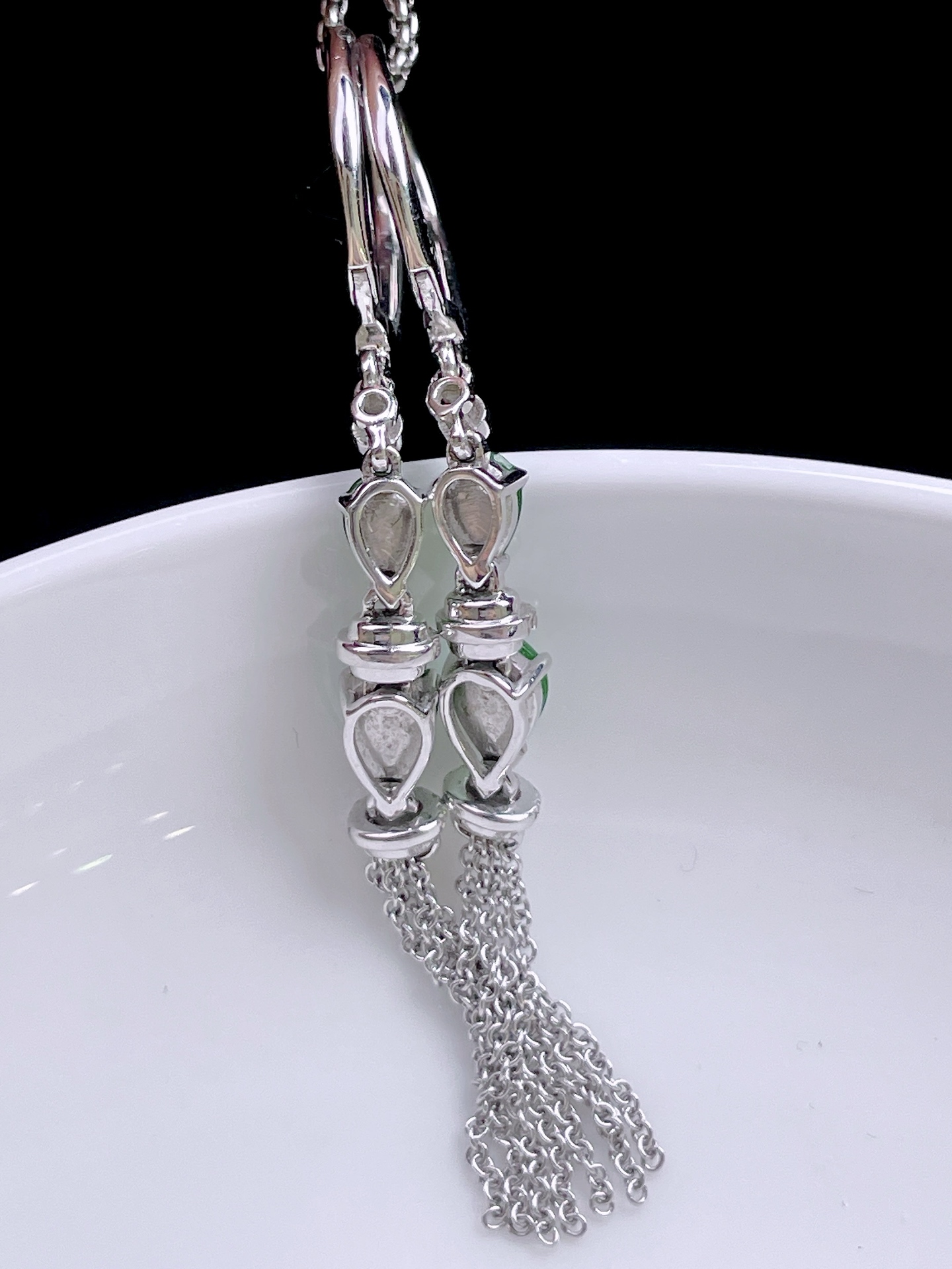 ️ 满绿耳坠，色泽浓郁，种老水润，18k金镶嵌：58.3，裸石：6.6/4