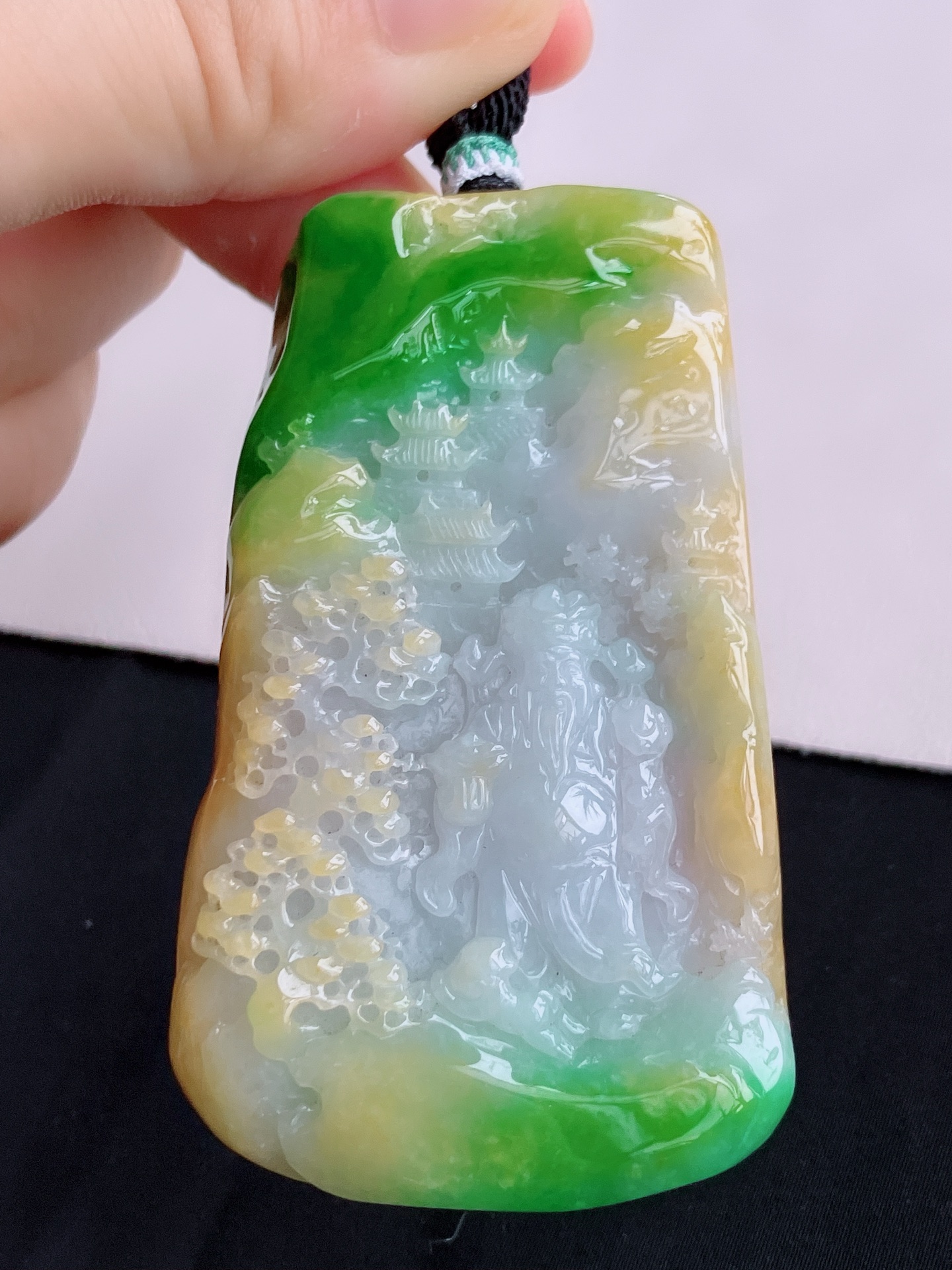 ️，三彩财神到，饱满大气，尺寸69.6/43/15，自然光实拍