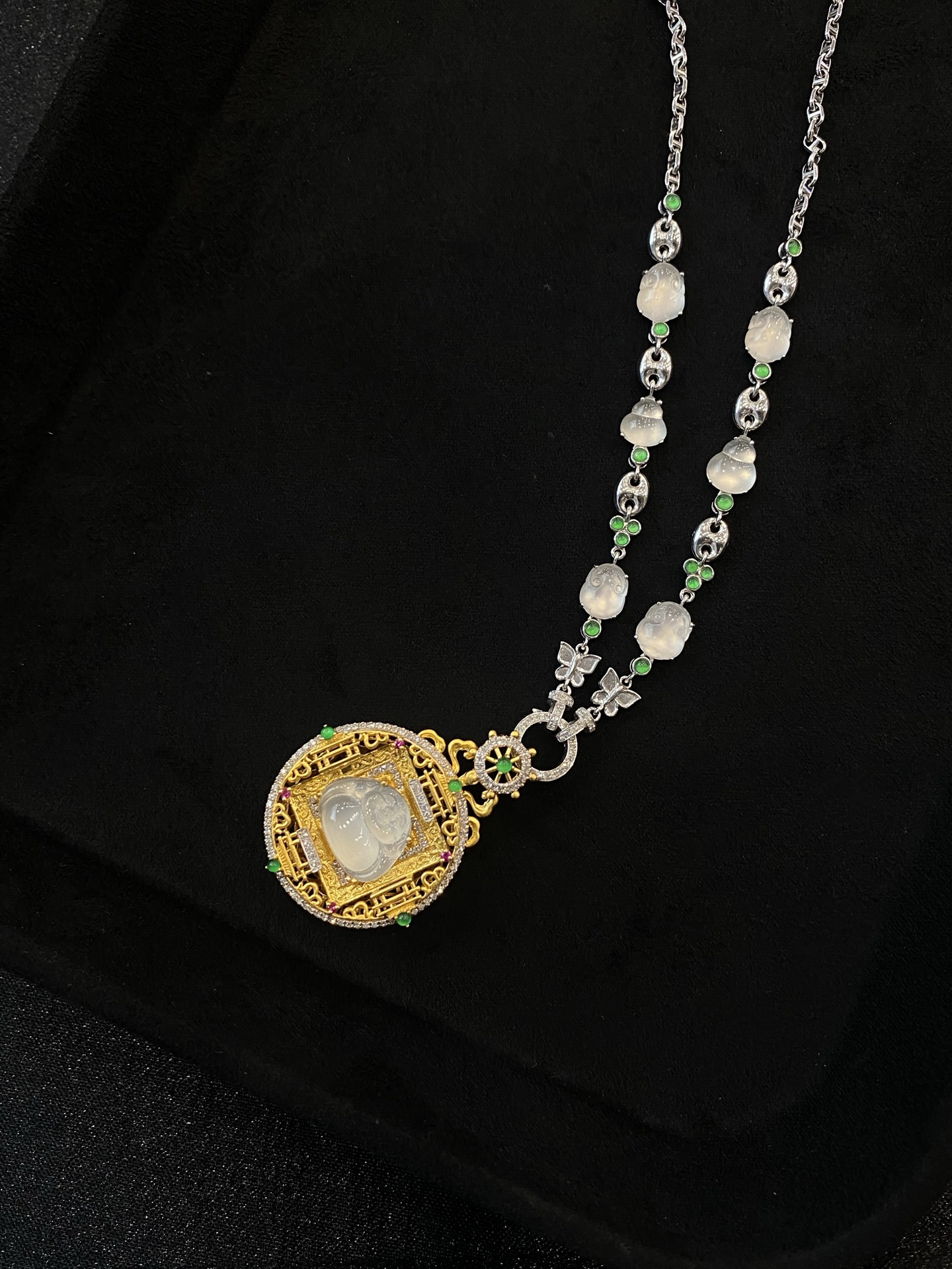 20260428（四）,18K白冰佛公吊坠套链,整体109.2/25.4/8,裸石11/12.8/4