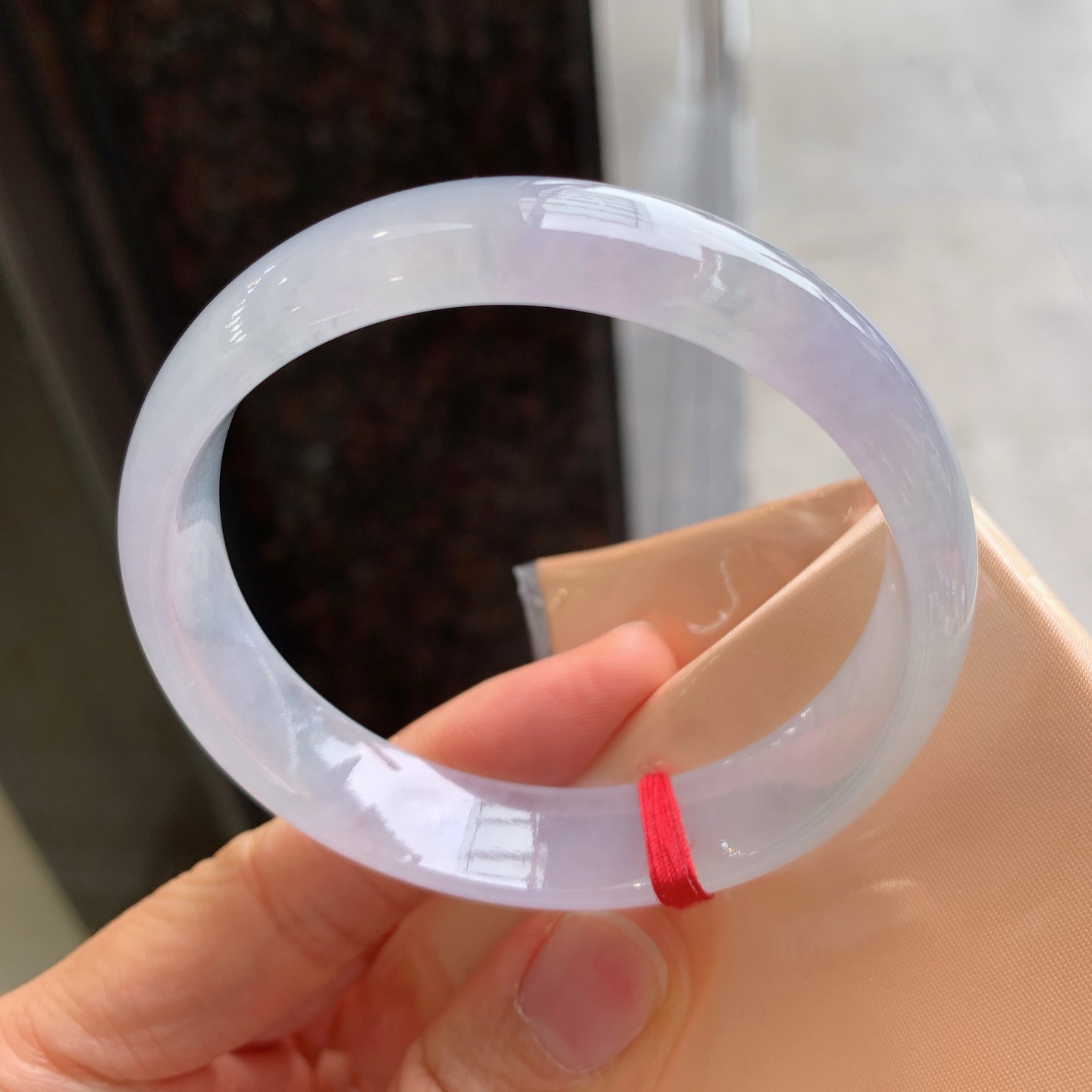 正圈冰镯，无裂，尺寸：58/14/6.5，冰润