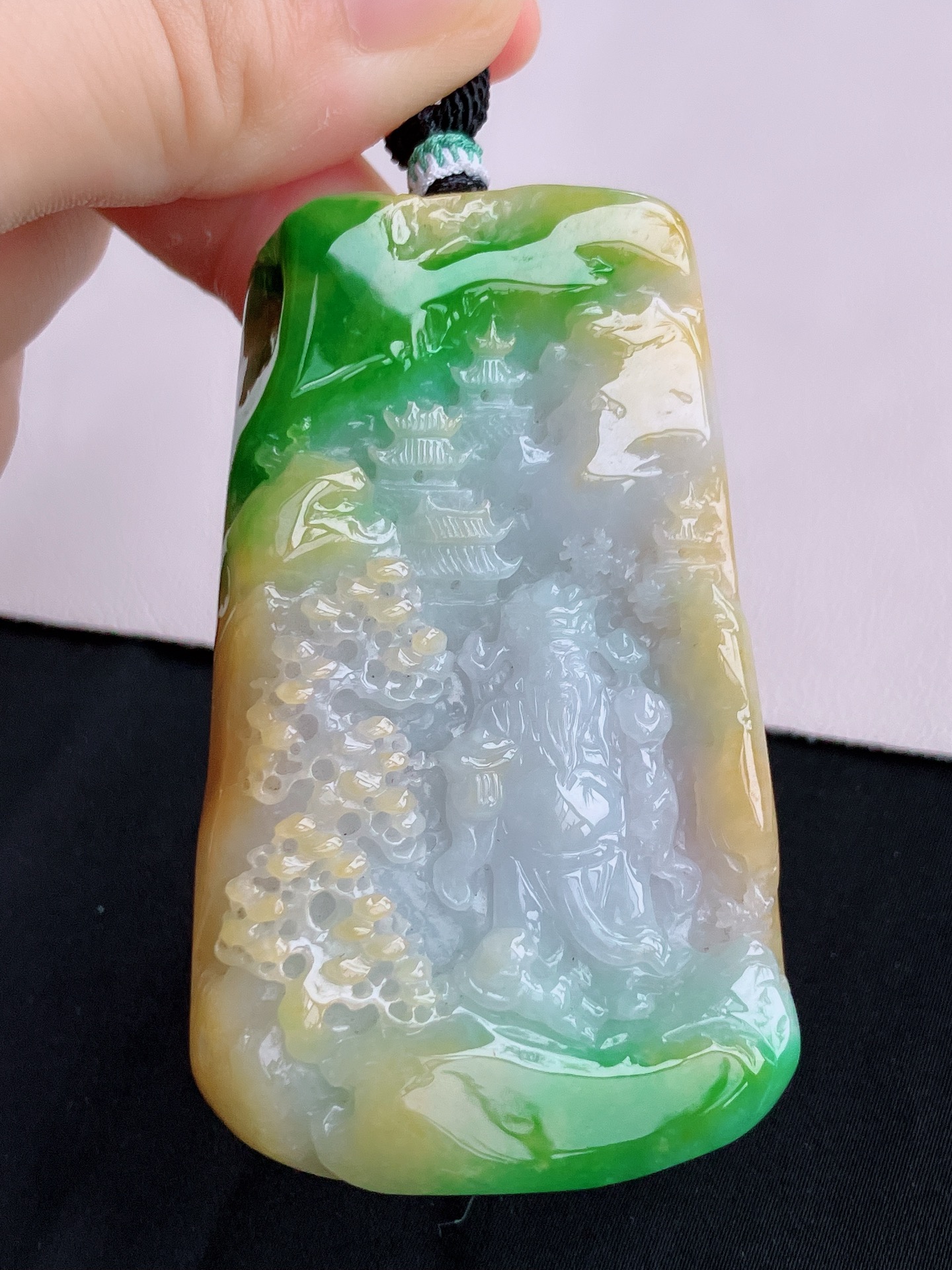 ️，三彩财神到，饱满大气，尺寸69.6/43/15，自然光实拍