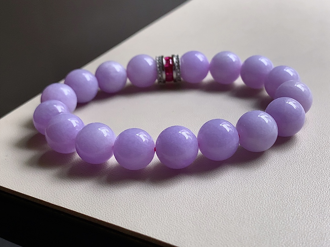 ️ 粉紫手串，紫色浓郁迷人，底子细腻，尺寸11.7