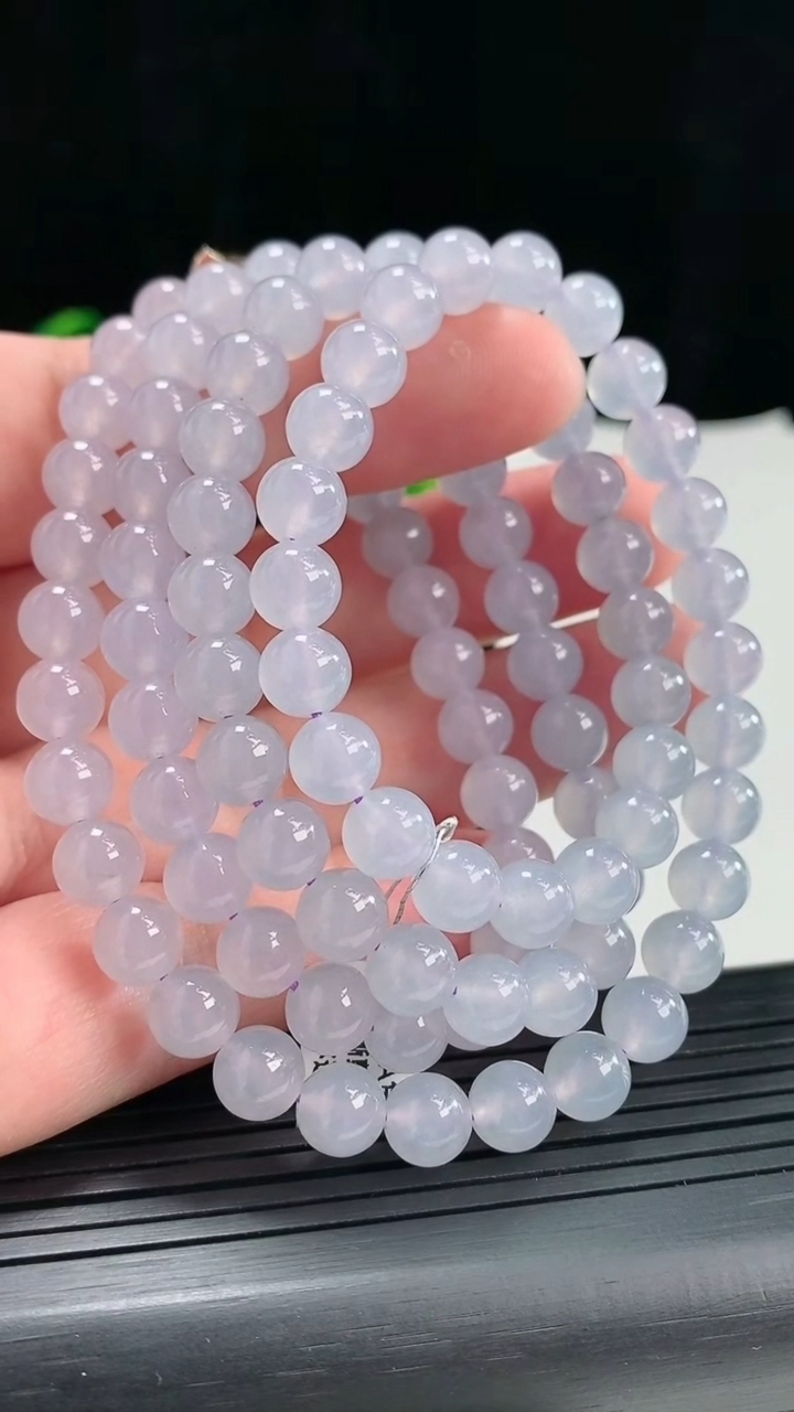 天然A货翡翠种紫罗兰圆珠项链，尺寸7-96颗重量:61.91g5月3日
工厂直销收藏佳品,种好水足，色泽均匀，有种有色，上手高大气！