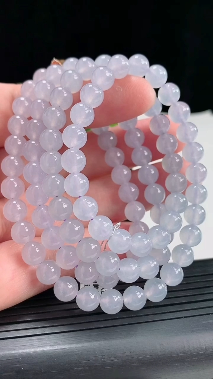 天然A货翡翠种紫罗兰圆珠项链，尺寸7-96颗重量:61.91g5月3日
工厂直销收藏佳品,种好水足，