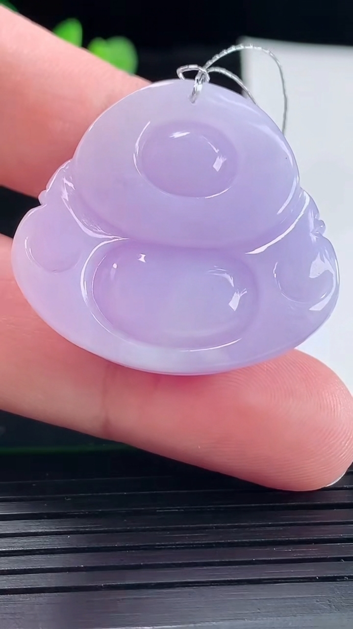 天然A货翡翠紫罗兰佛公吊坠，尺寸31.5-34-12重量:20.16g
5月6日