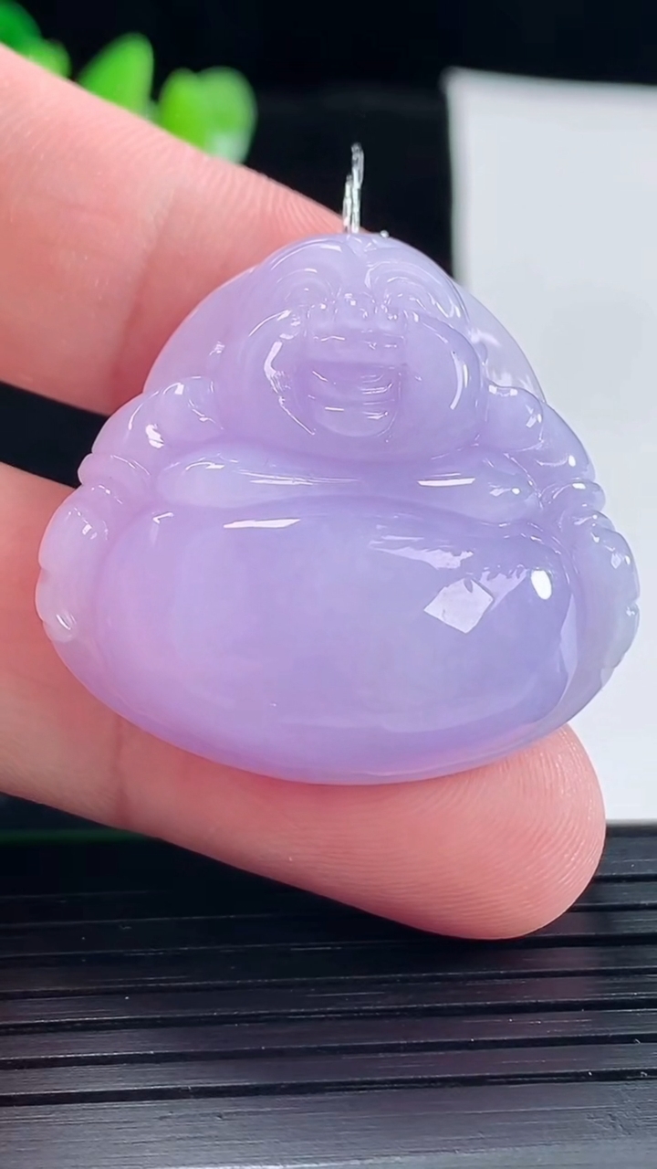 天然A货翡翠紫罗兰佛公吊坠，尺寸31.5-34-12重量:20.16g
5月6日