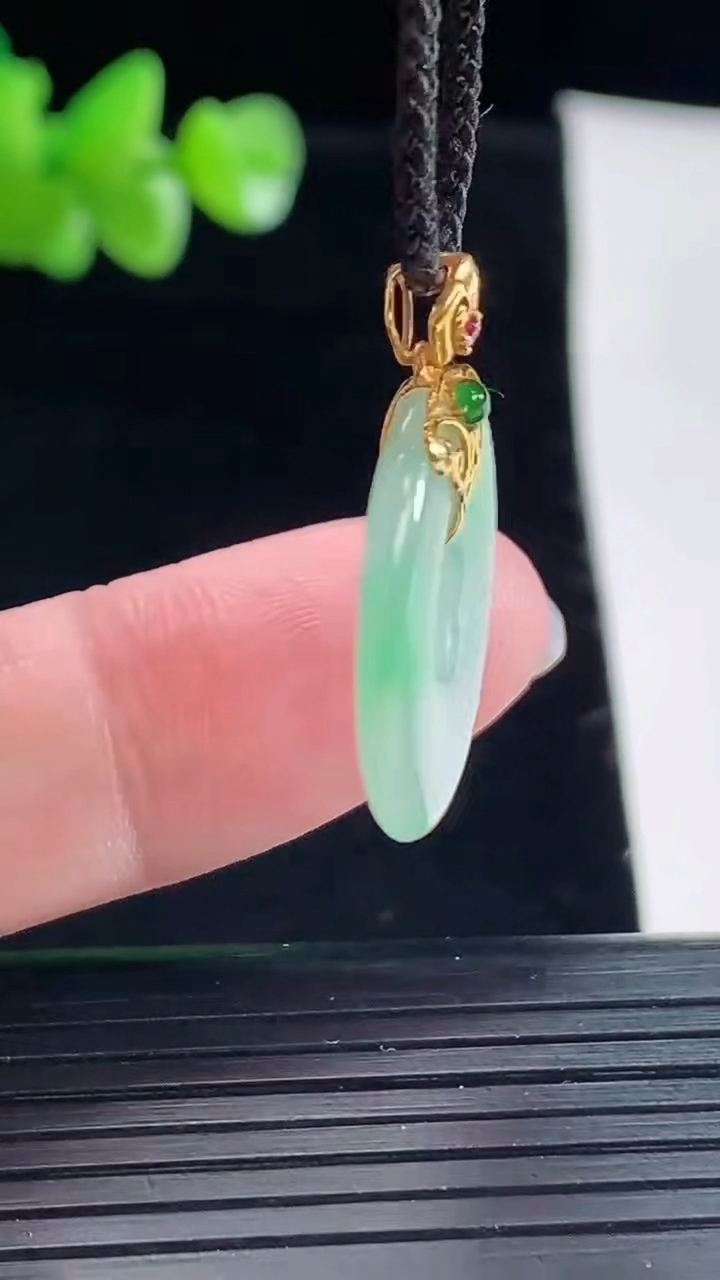 天然A货翡翠平安环吊坠，尺寸21-3重量:2.83g
5月6日