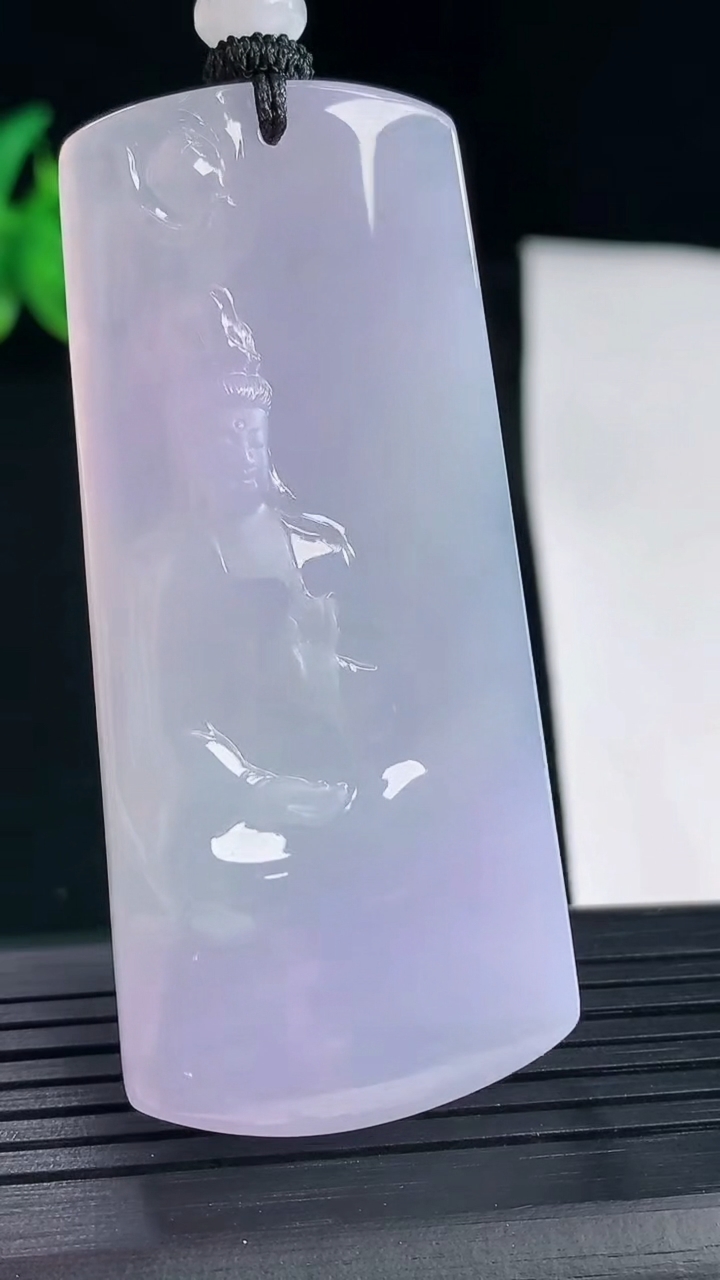 天然A货翡翠种紫罗兰观音菩萨吊坠，尺寸64.6-30-8重量:32.29g
5月7日