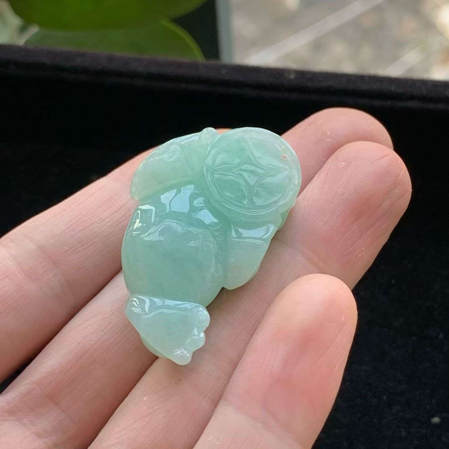 A货天然翡翠冰糯种满绿金蟾吊坠重量22.92g
5月11日